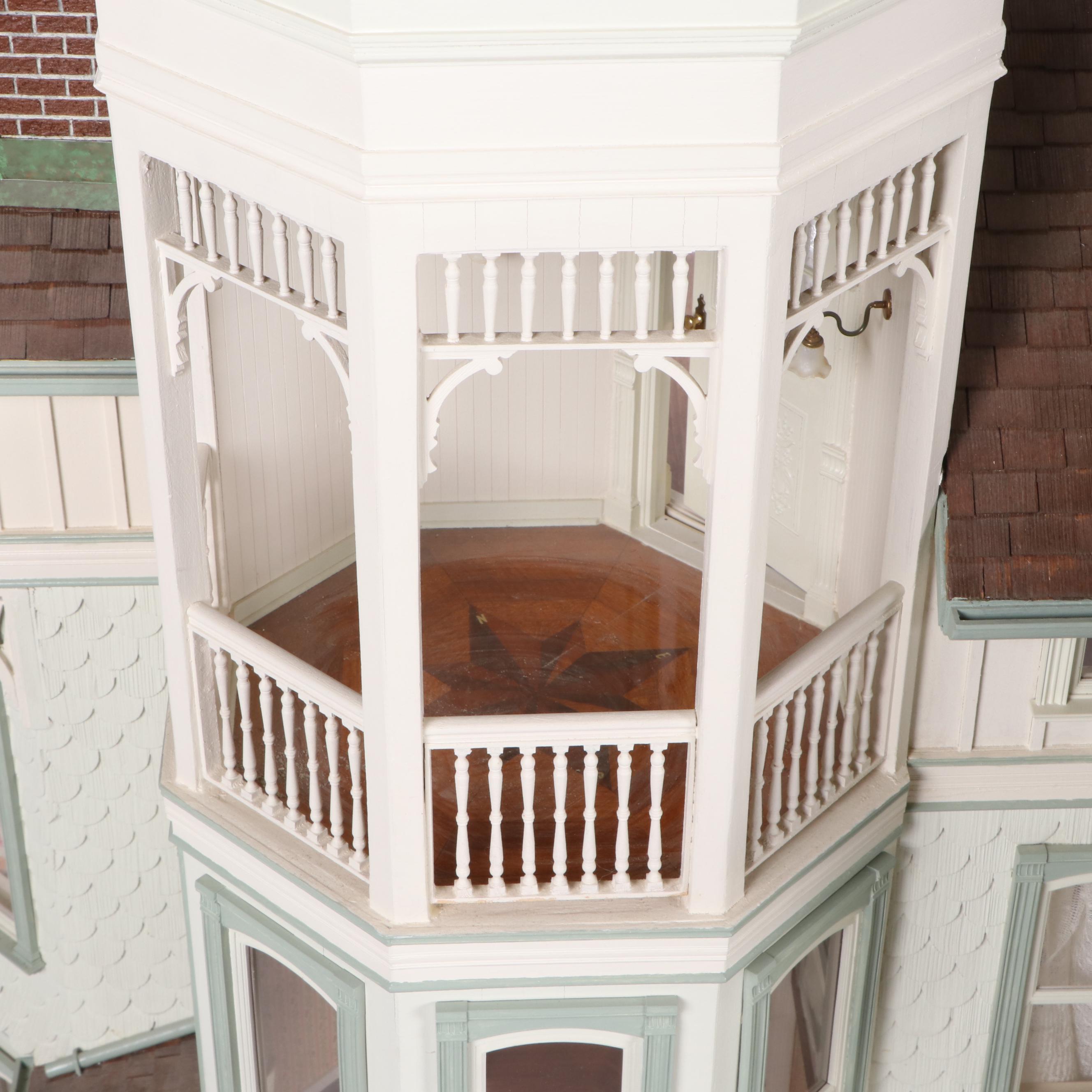 Victorian Style Dollhouse with Miniatures in the Style of Joseph Angel