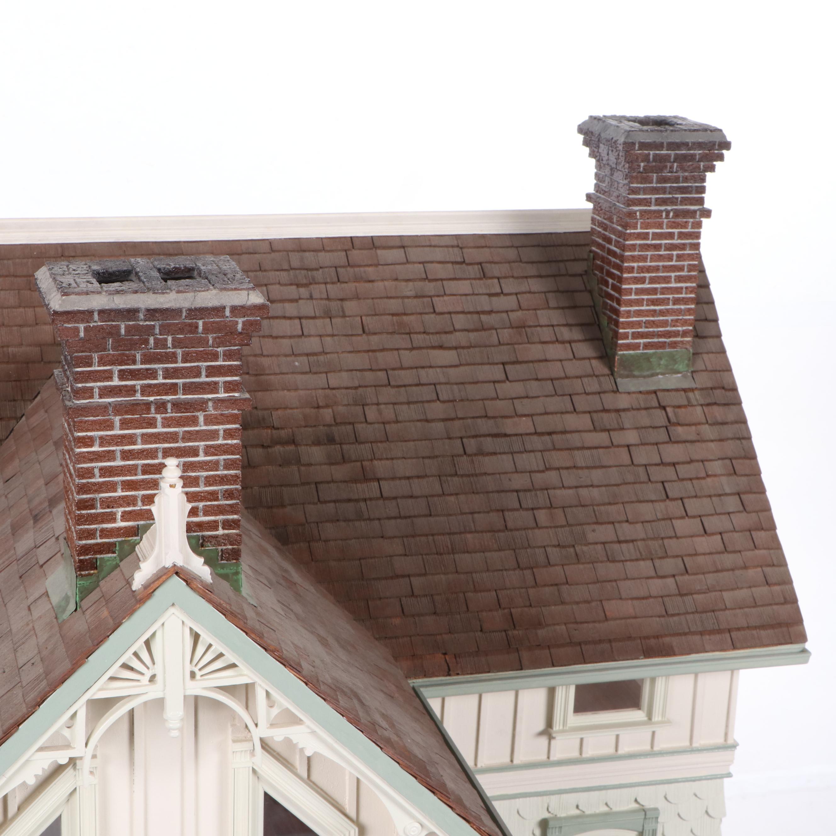 Victorian Style Dollhouse with Miniatures in the Style of Joseph Angel