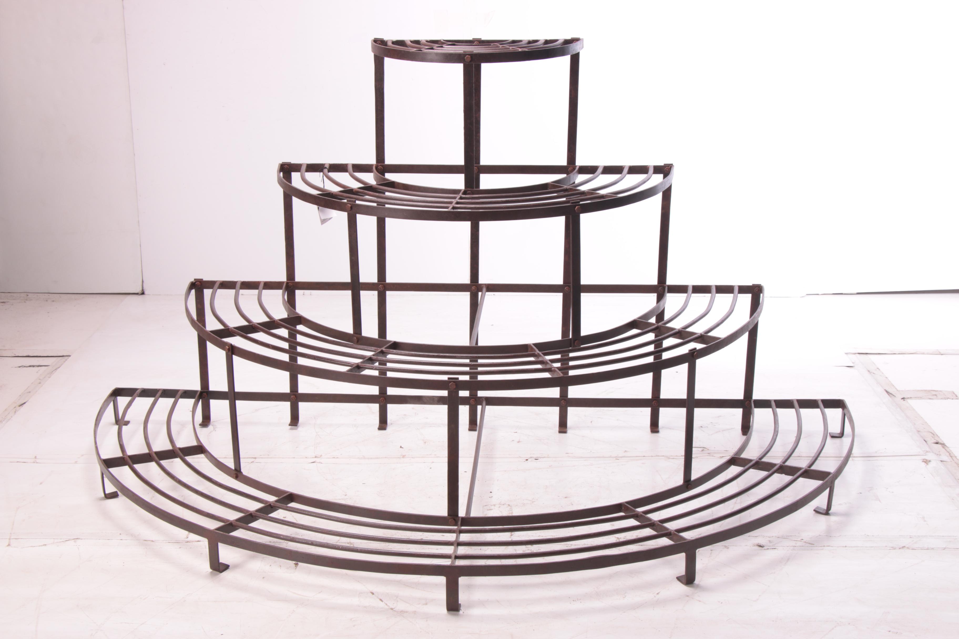 Industrial Style Wrought Iron Florist Display Plant Stand