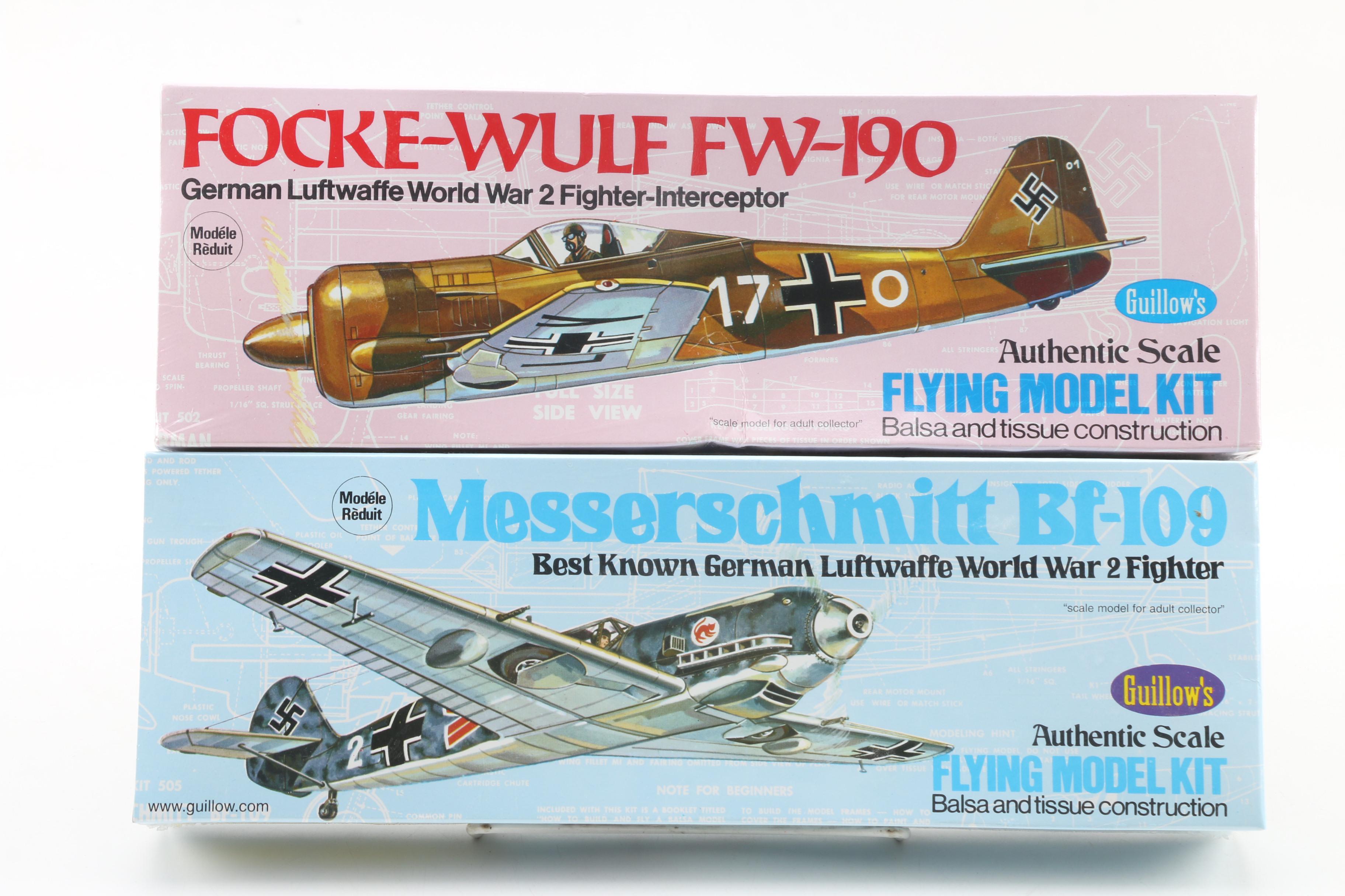 American and German World War II Airplane Model Kits