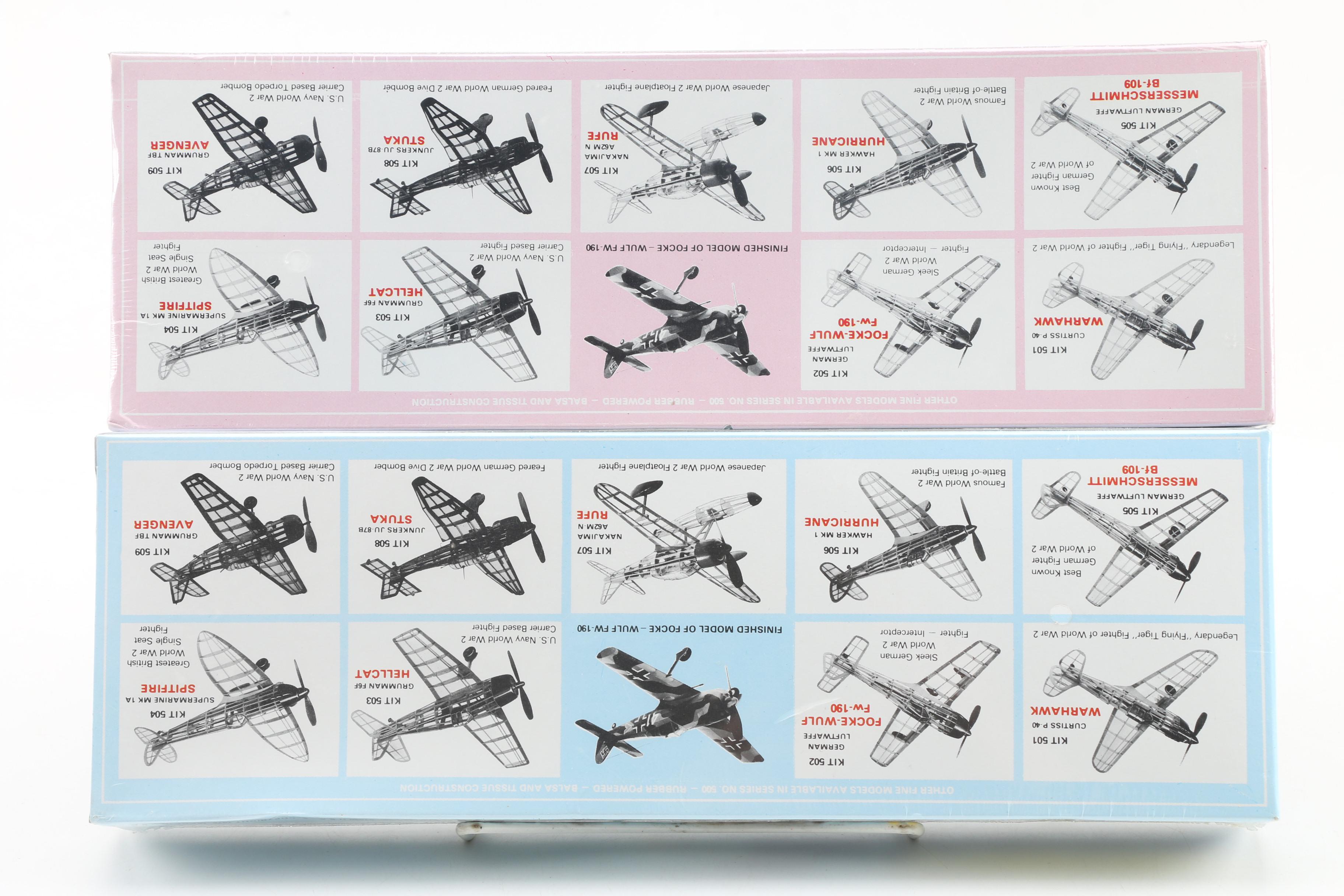 American and German World War II Airplane Model Kits