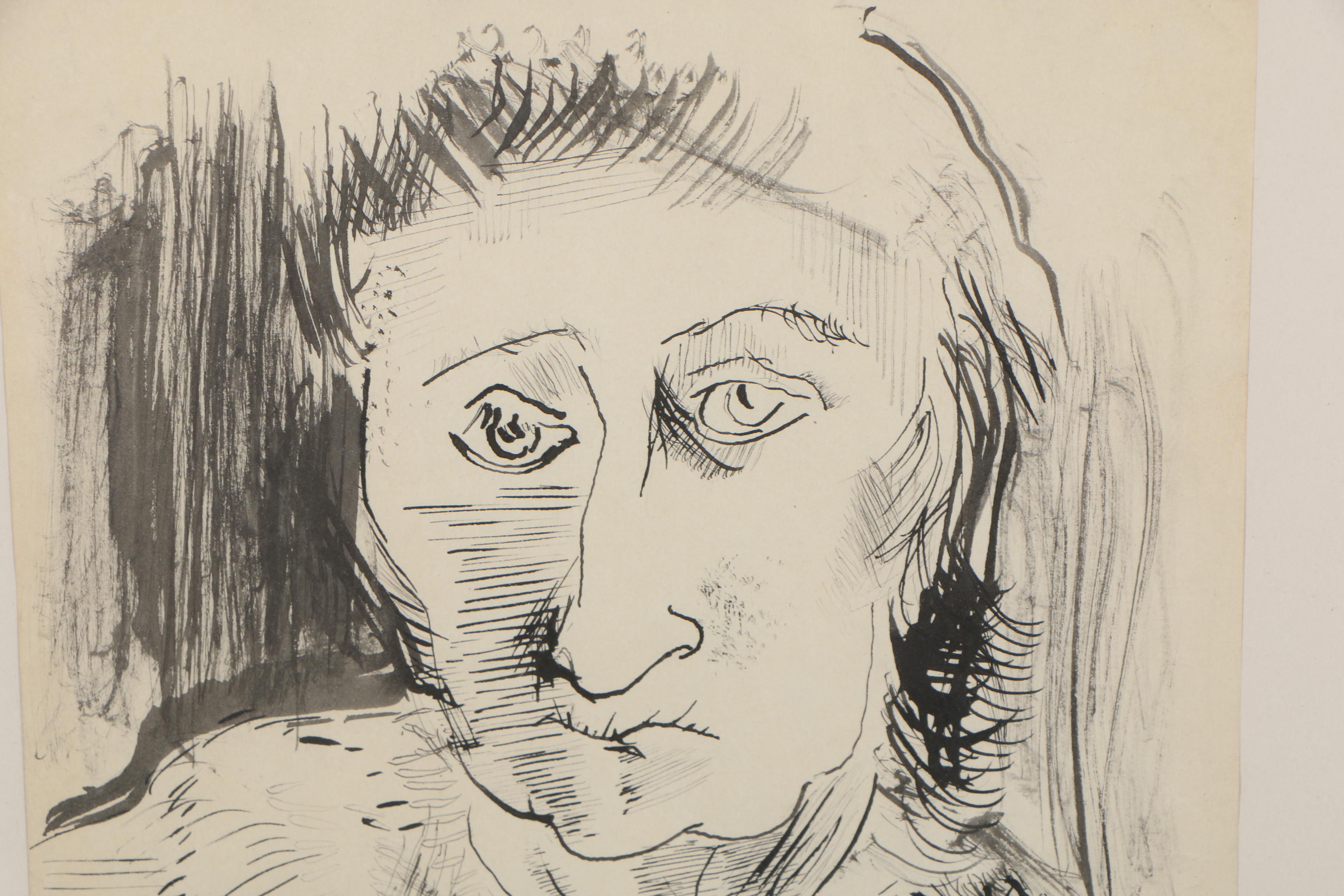 Saul Lishinsky Ink Portrait Drawing of a Woman
