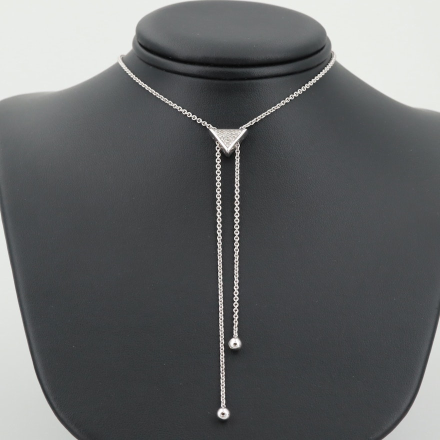 Sterling Silver Slide Diamond Necklace