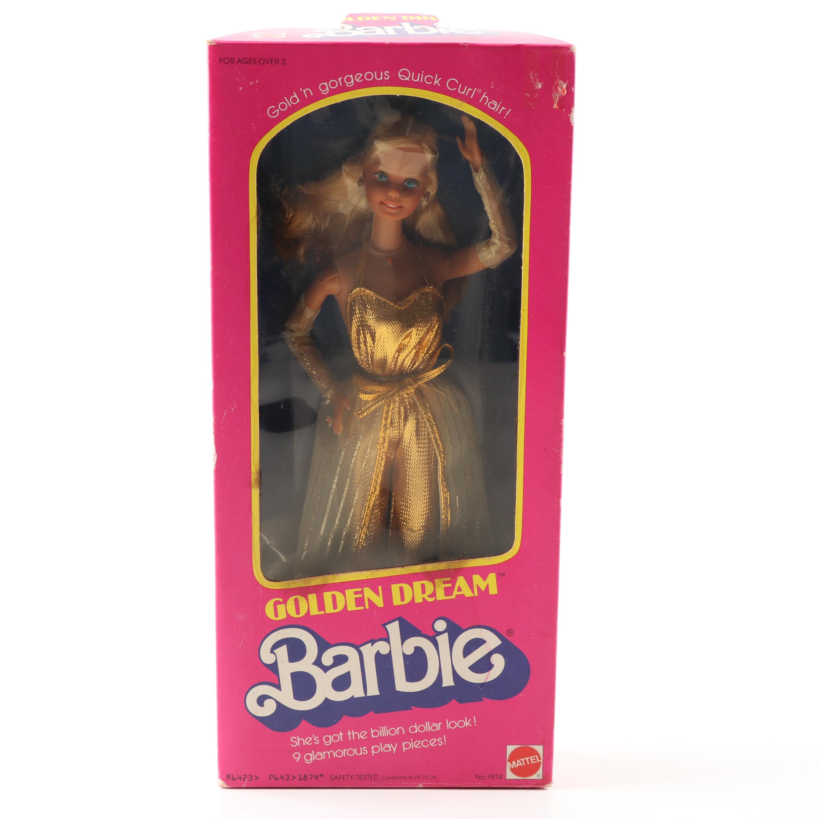 "Golden Dream" Barbie and "Crystal" Barbie and Ken Dolls