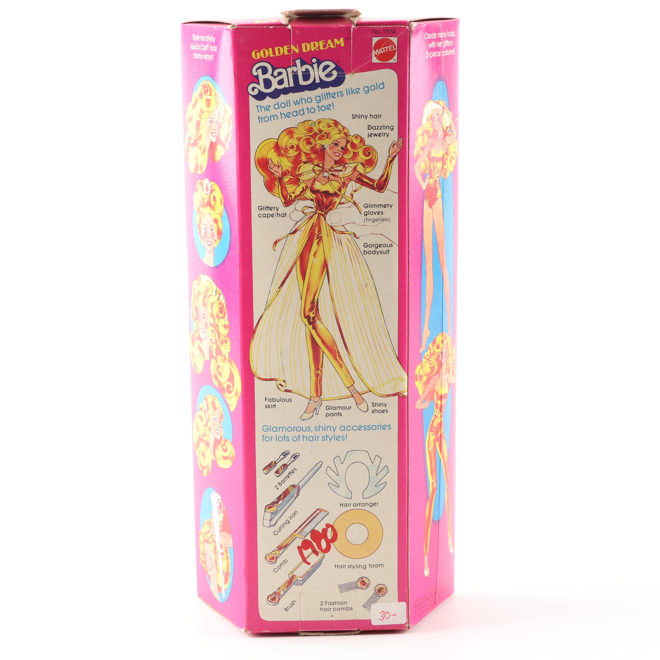 "Golden Dream" Barbie and "Crystal" Barbie and Ken Dolls