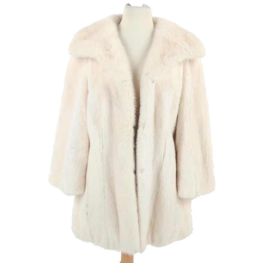 Women's White Mink Fur Coat