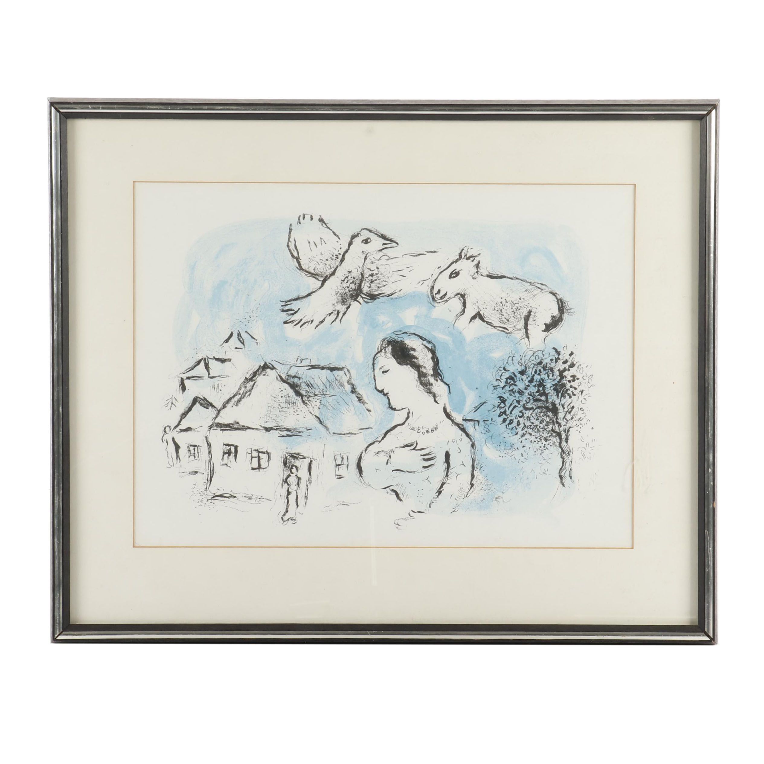 Marc Chagall Color Lithograph for "Derrière le Miroir"