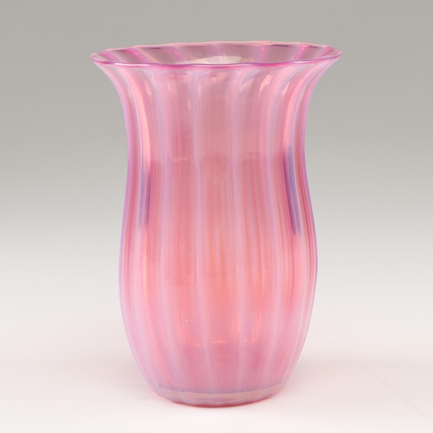 Steuben Rosaline "Oriental Poppy" Glass Vase, Early 20th Century