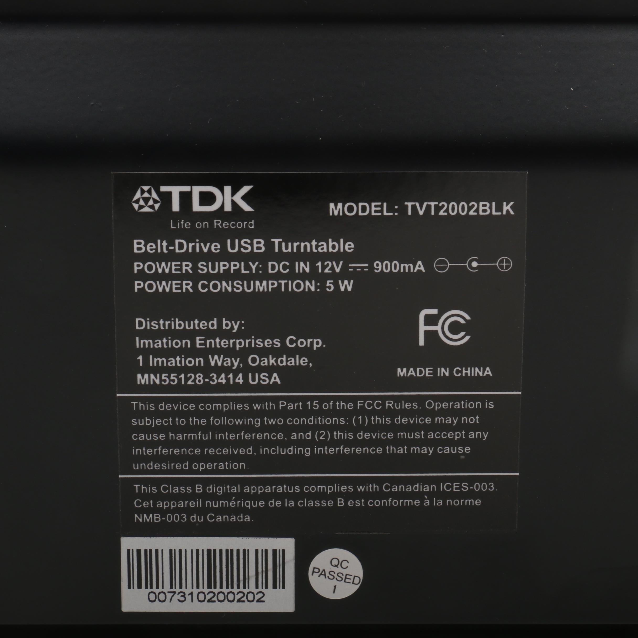 TDK Belt Drive USB Turntable