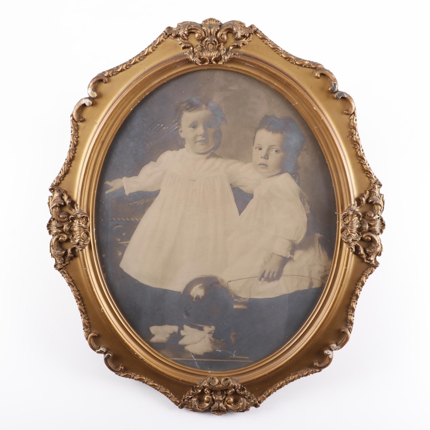 Antique Portrait Photograph in Gilt Wood Frame