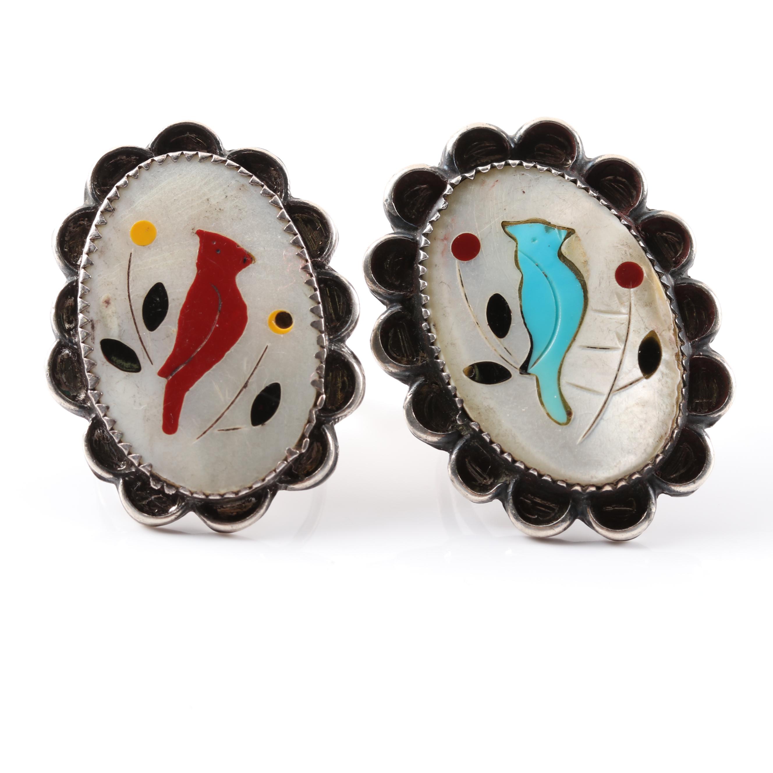 Sterling Silver Mother of Pearl Inlay Rings