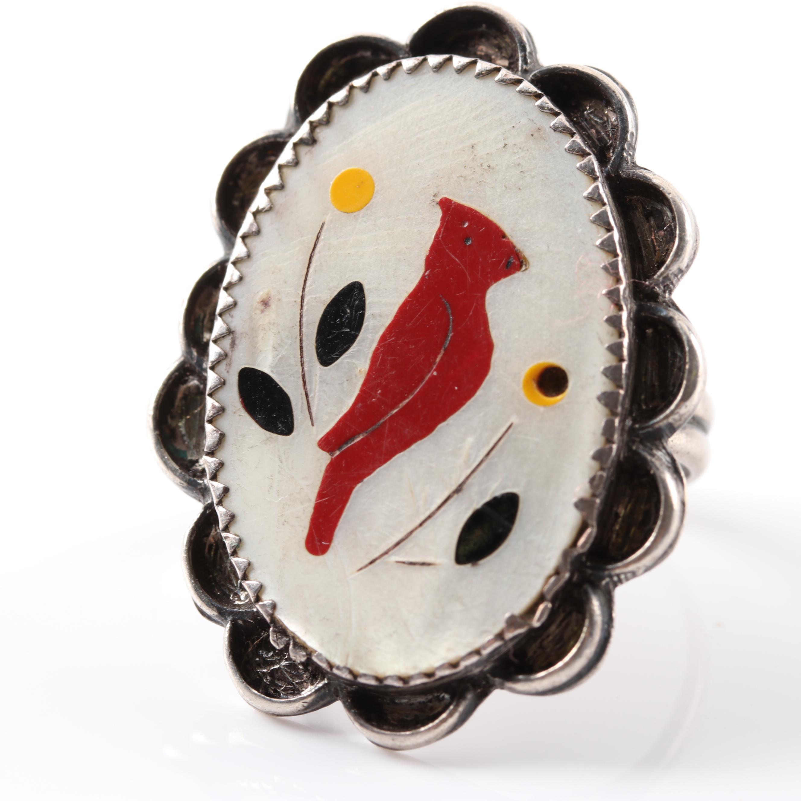 Sterling Silver Mother of Pearl Inlay Rings