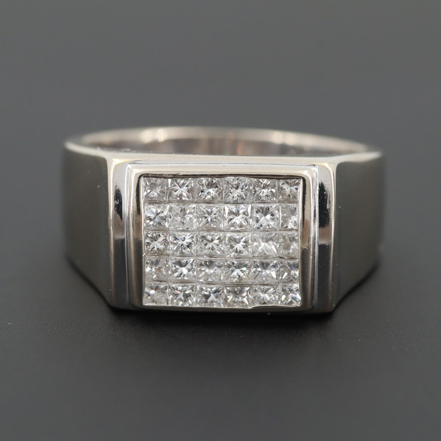 14K White Gold 1.05 CT Diamond Ring