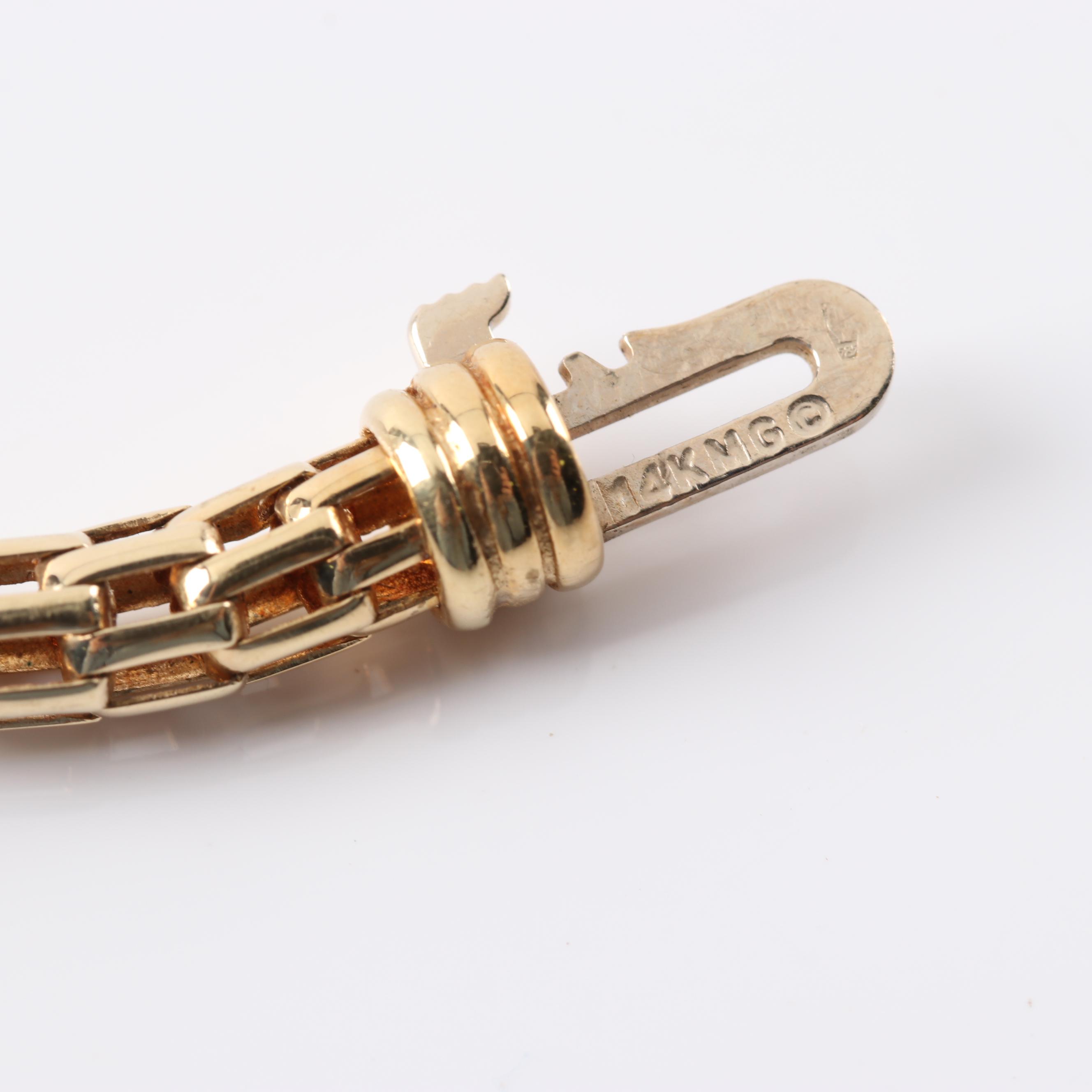 14K Yellow Gold Amethyst, Peridot, Garnet, and Blue Topaz Bracelet