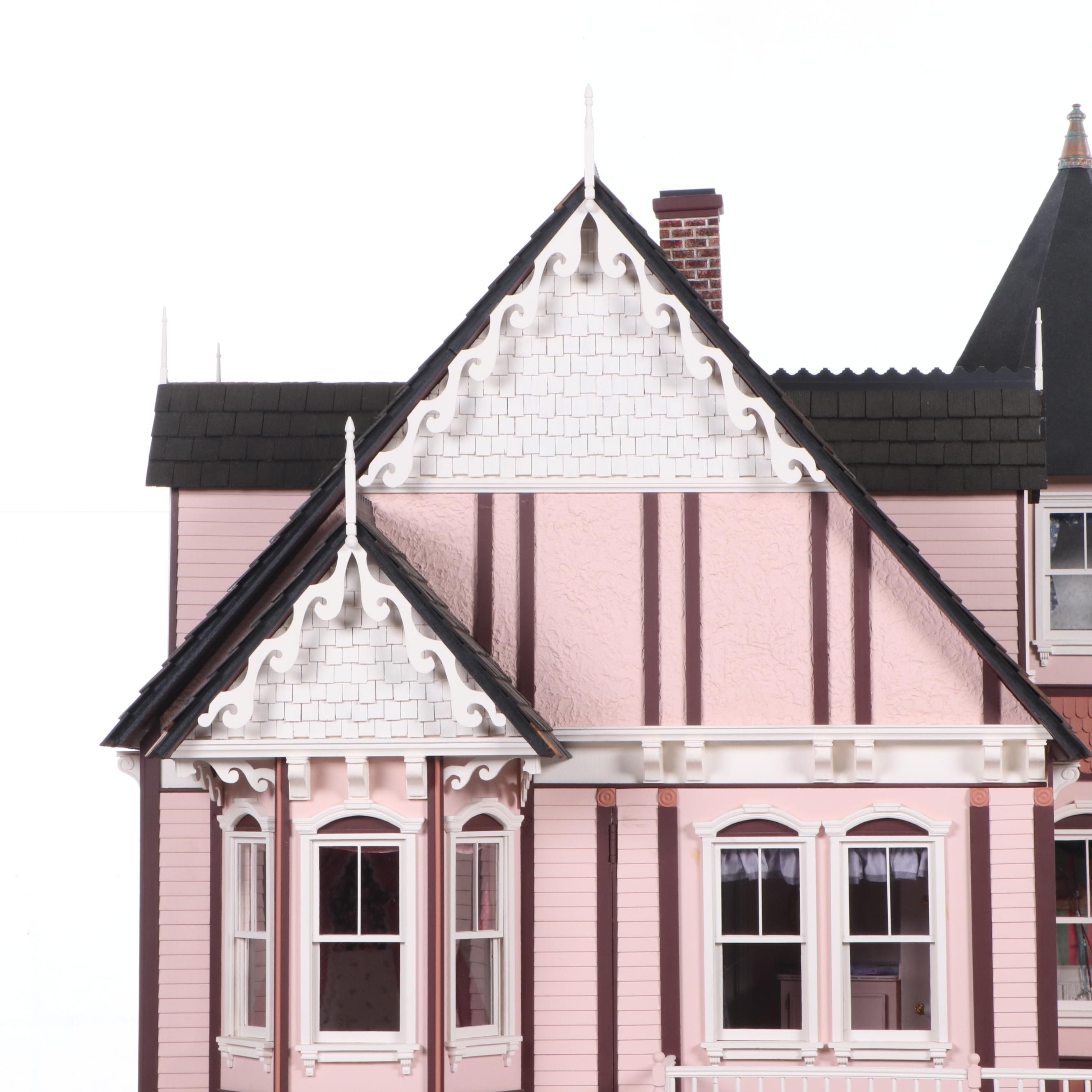Lawbre "Shadowcliff" Victorian Style Dollhouse with Garage and Miniatures