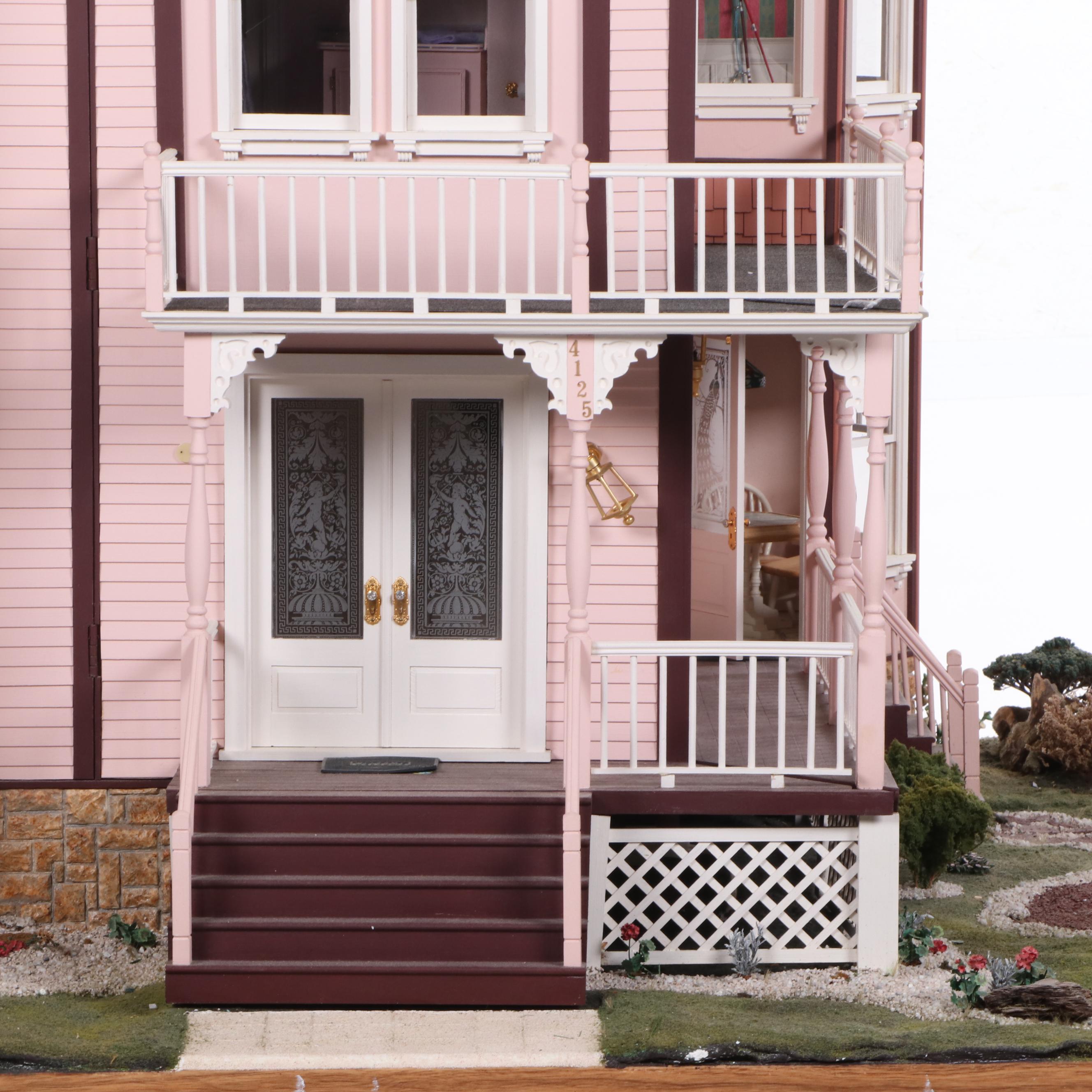 Lawbre "Shadowcliff" Victorian Style Dollhouse with Garage and Miniatures