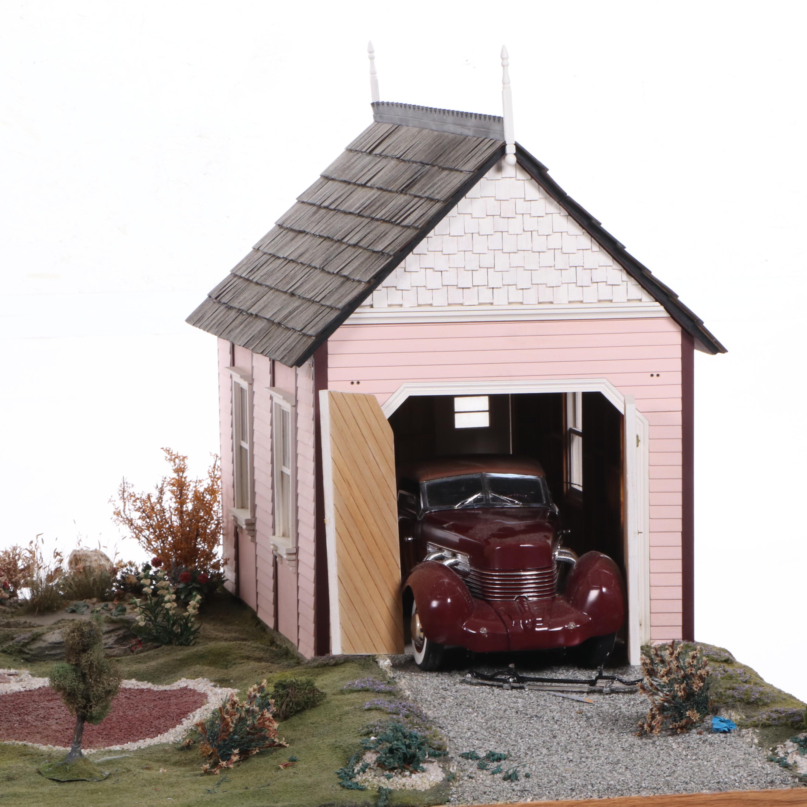 Lawbre "Shadowcliff" Victorian Style Dollhouse with Garage and Miniatures