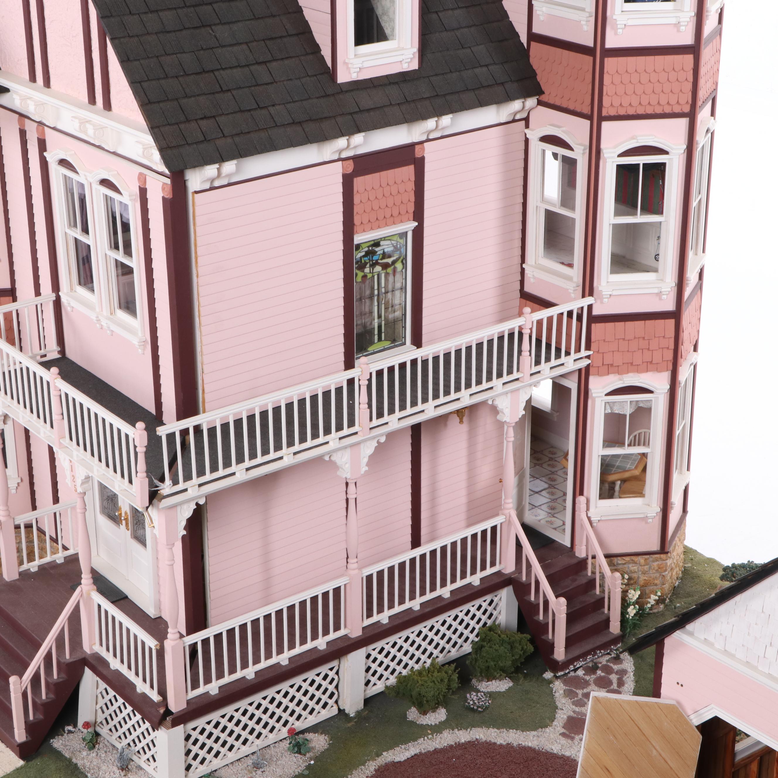 Lawbre "Shadowcliff" Victorian Style Dollhouse with Garage and Miniatures