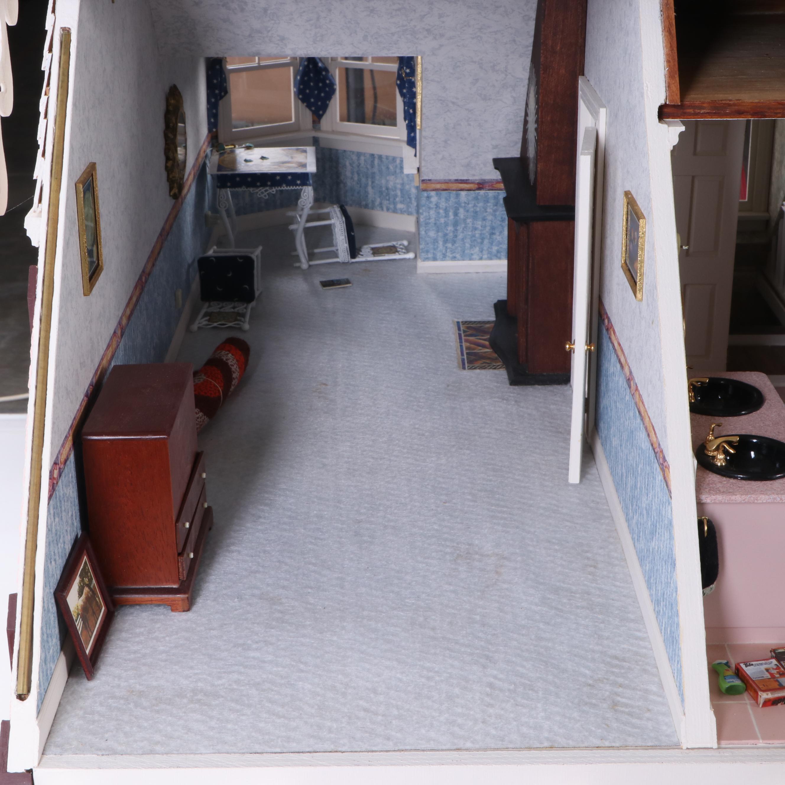 Lawbre "Shadowcliff" Victorian Style Dollhouse with Garage and Miniatures