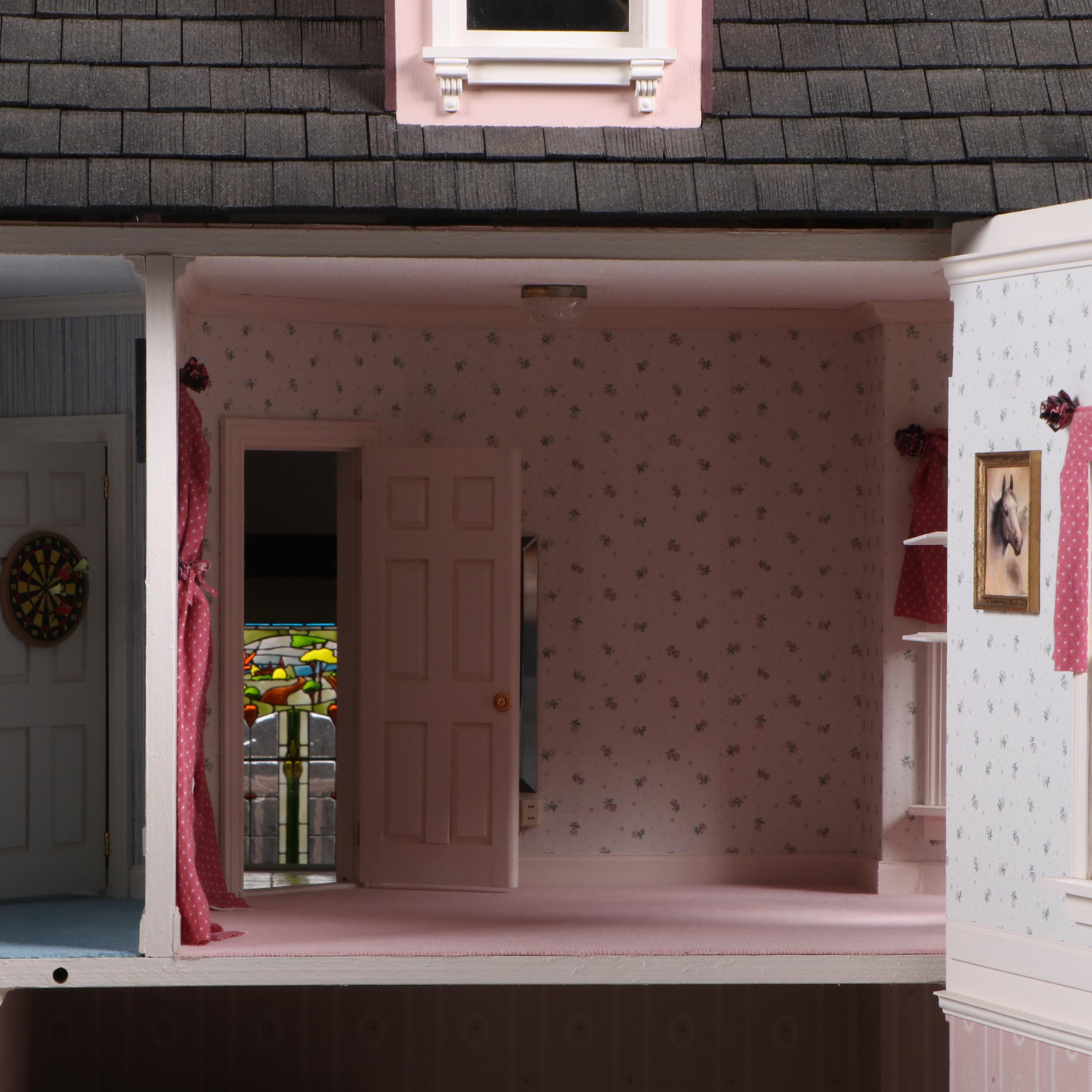 Lawbre "Shadowcliff" Victorian Style Dollhouse with Garage and Miniatures