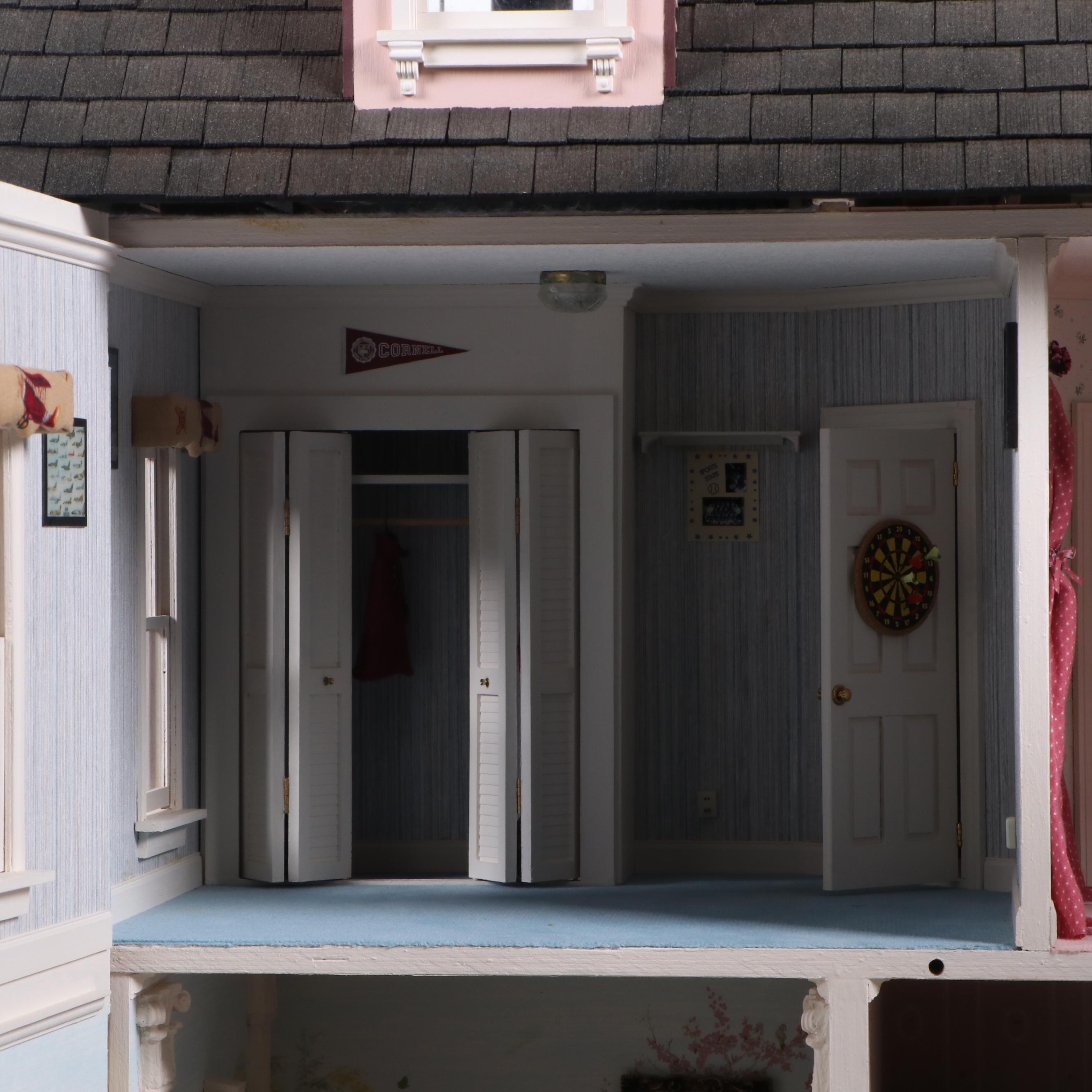 Lawbre "Shadowcliff" Victorian Style Dollhouse with Garage and Miniatures