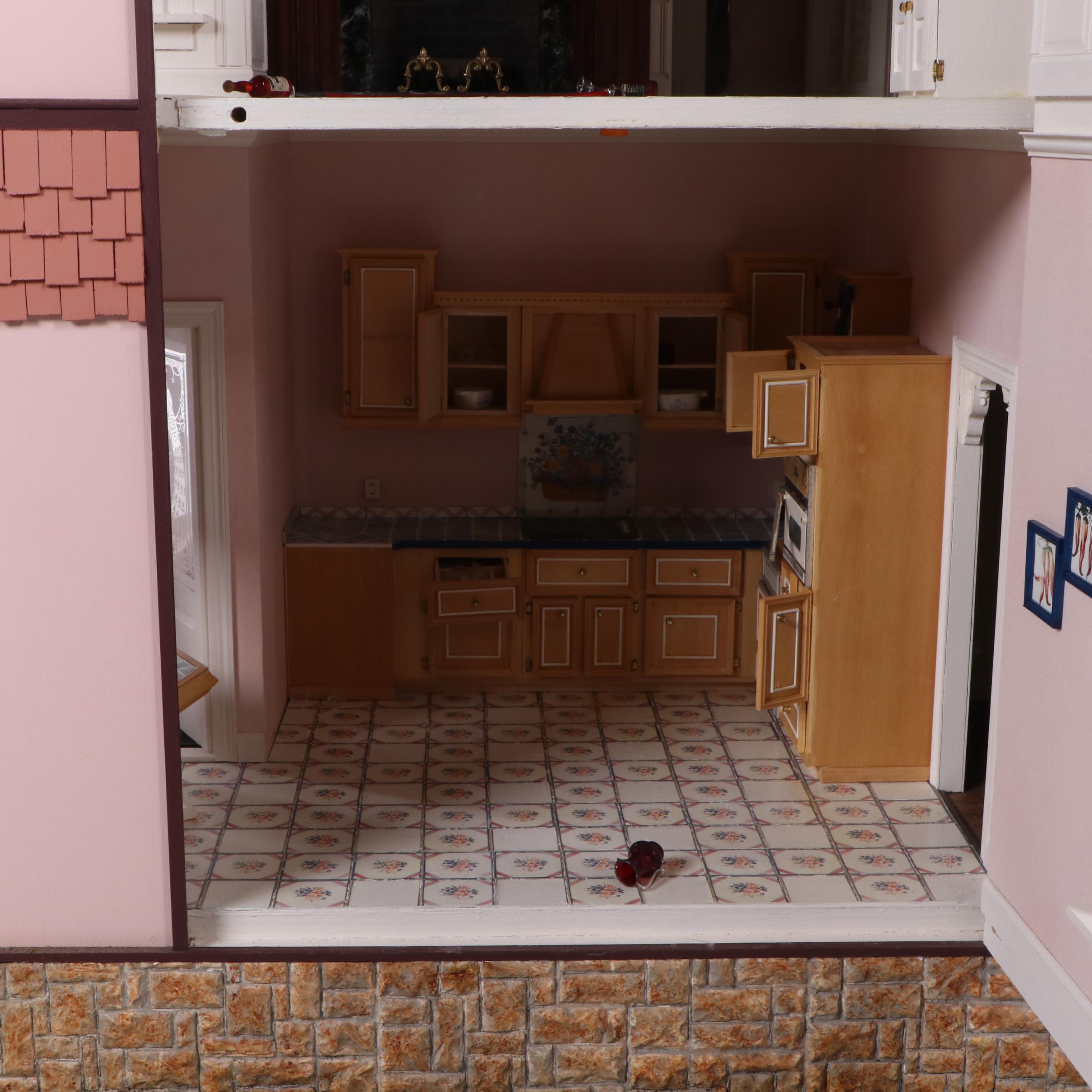 Lawbre "Shadowcliff" Victorian Style Dollhouse with Garage and Miniatures