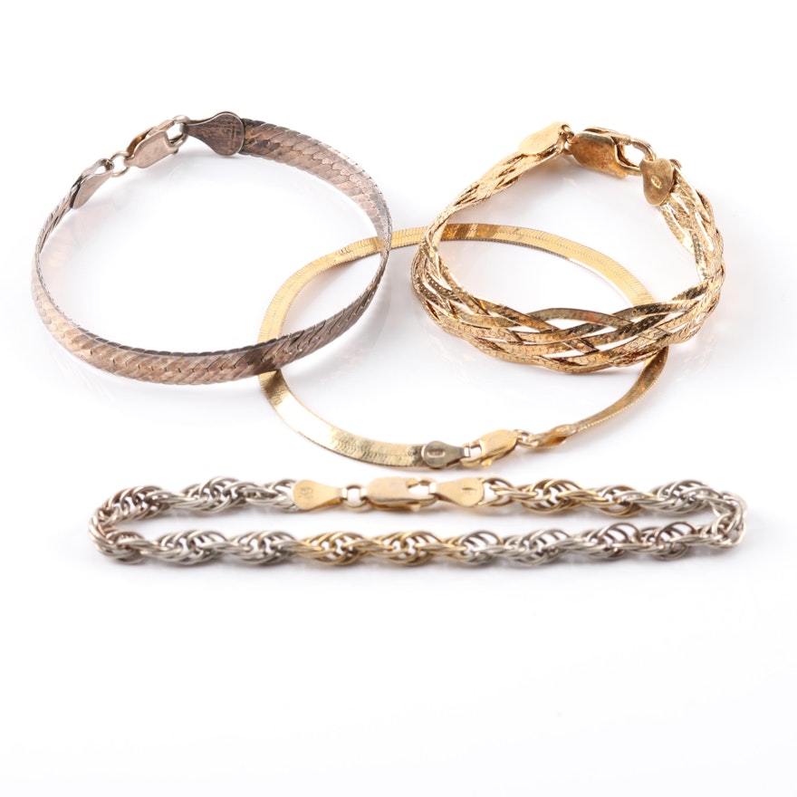 Sterling Silver and Goldwashed Bracelets