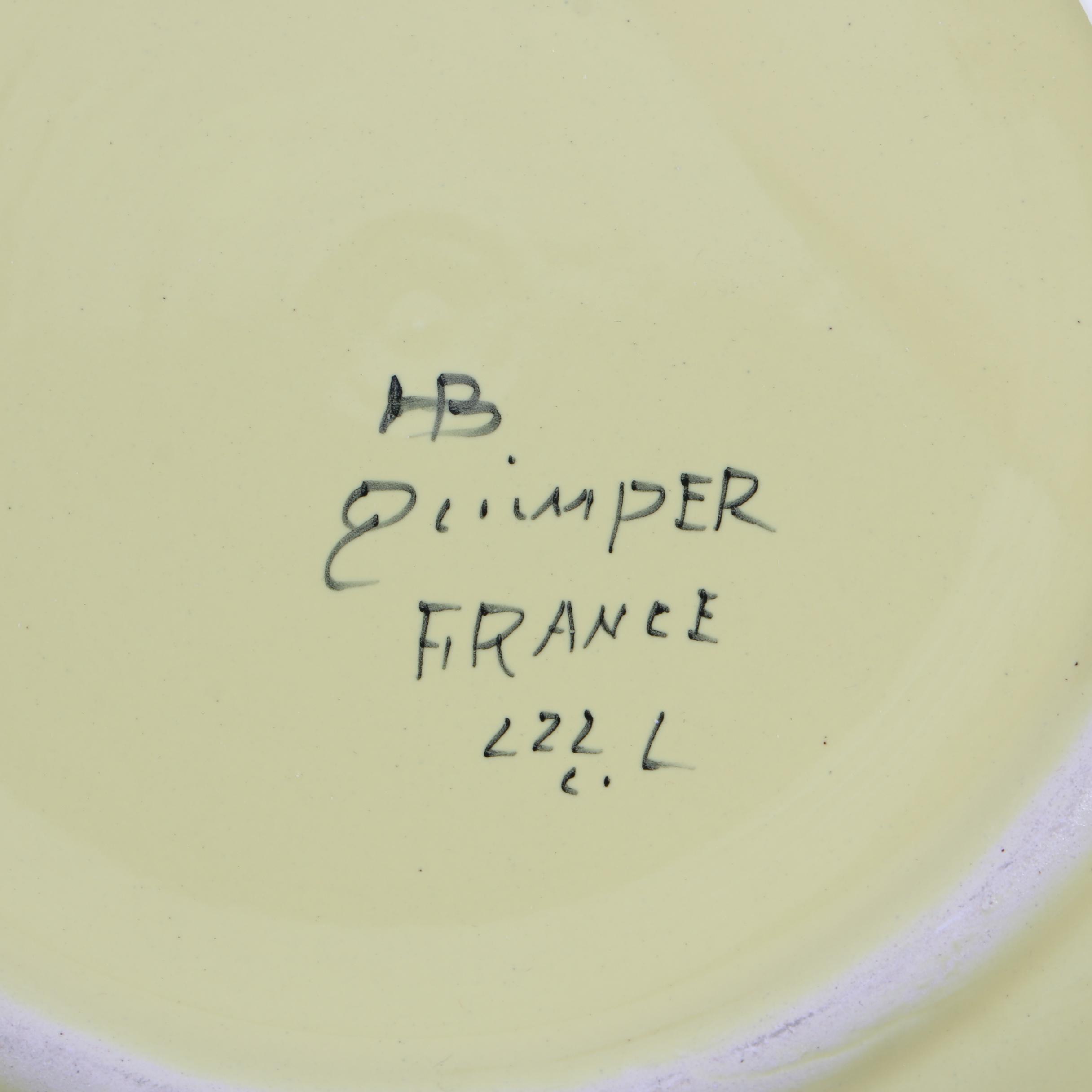 Quimper Faïence "Soleil Yellow" Earthenware Dinnerware