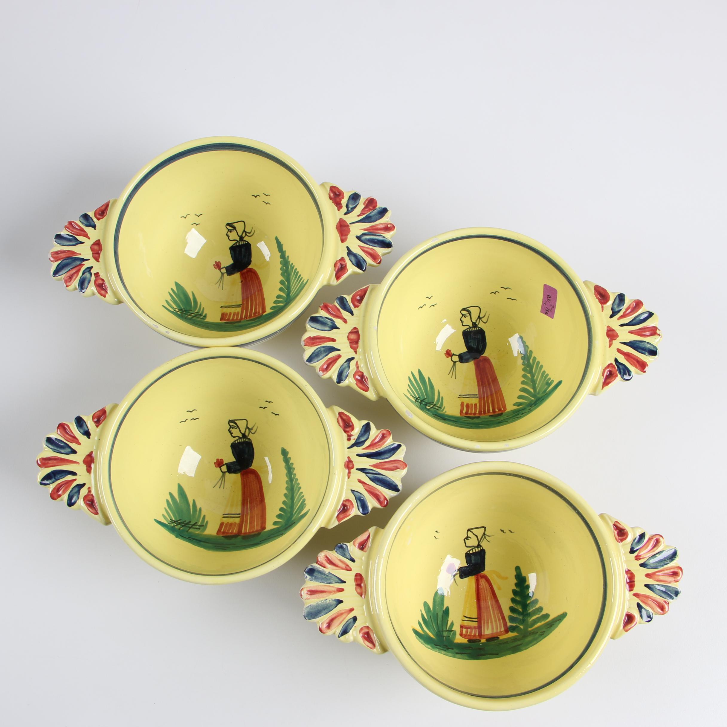 Quimper Faïence "Soleil Yellow" Earthenware Dinnerware