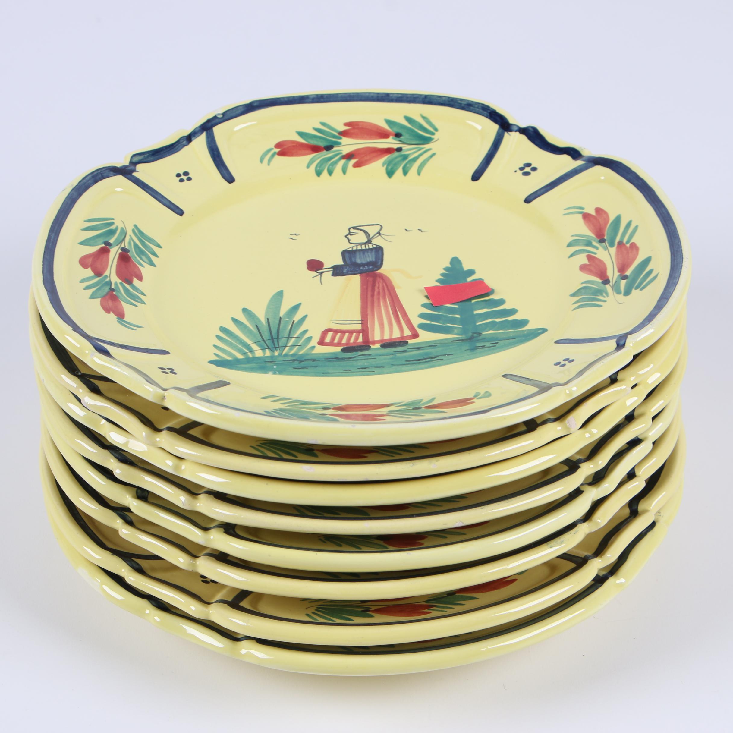 Quimper Faïence "Soleil Yellow" Earthenware Dinnerware