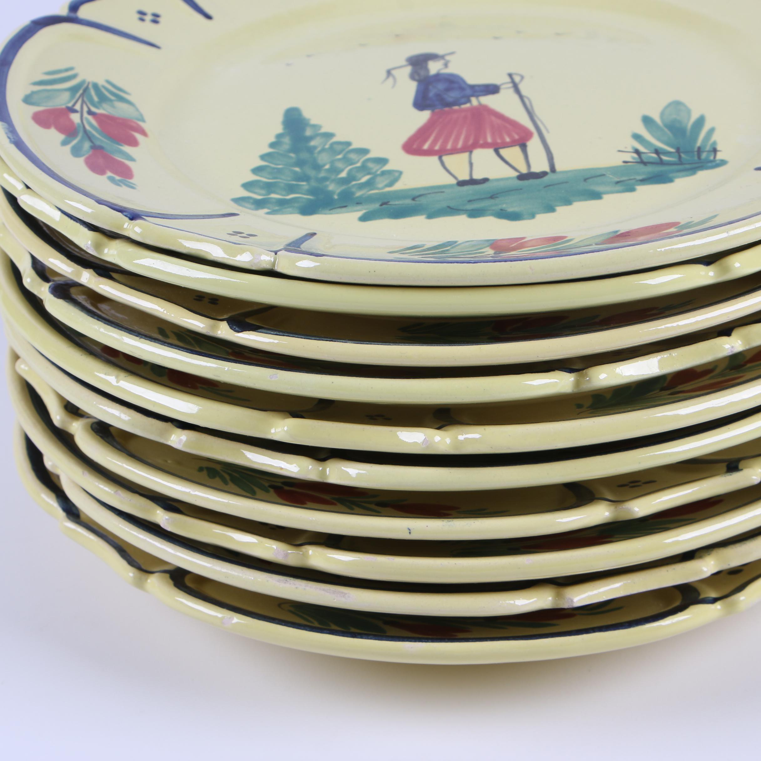 Quimper Faïence "Soleil Yellow" Earthenware Dinnerware