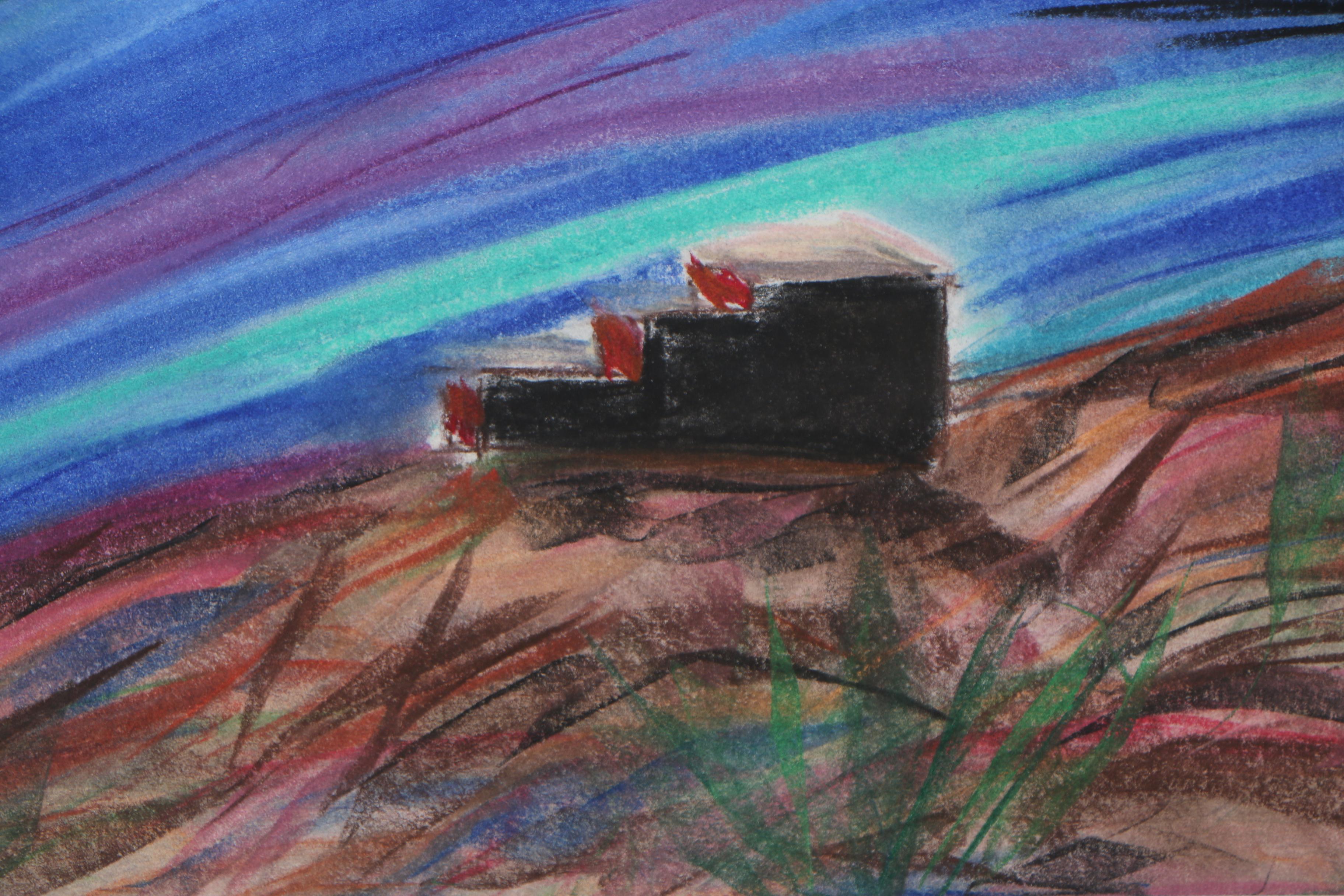 Late 20th Century Abstract Chalk Pastel Drawings