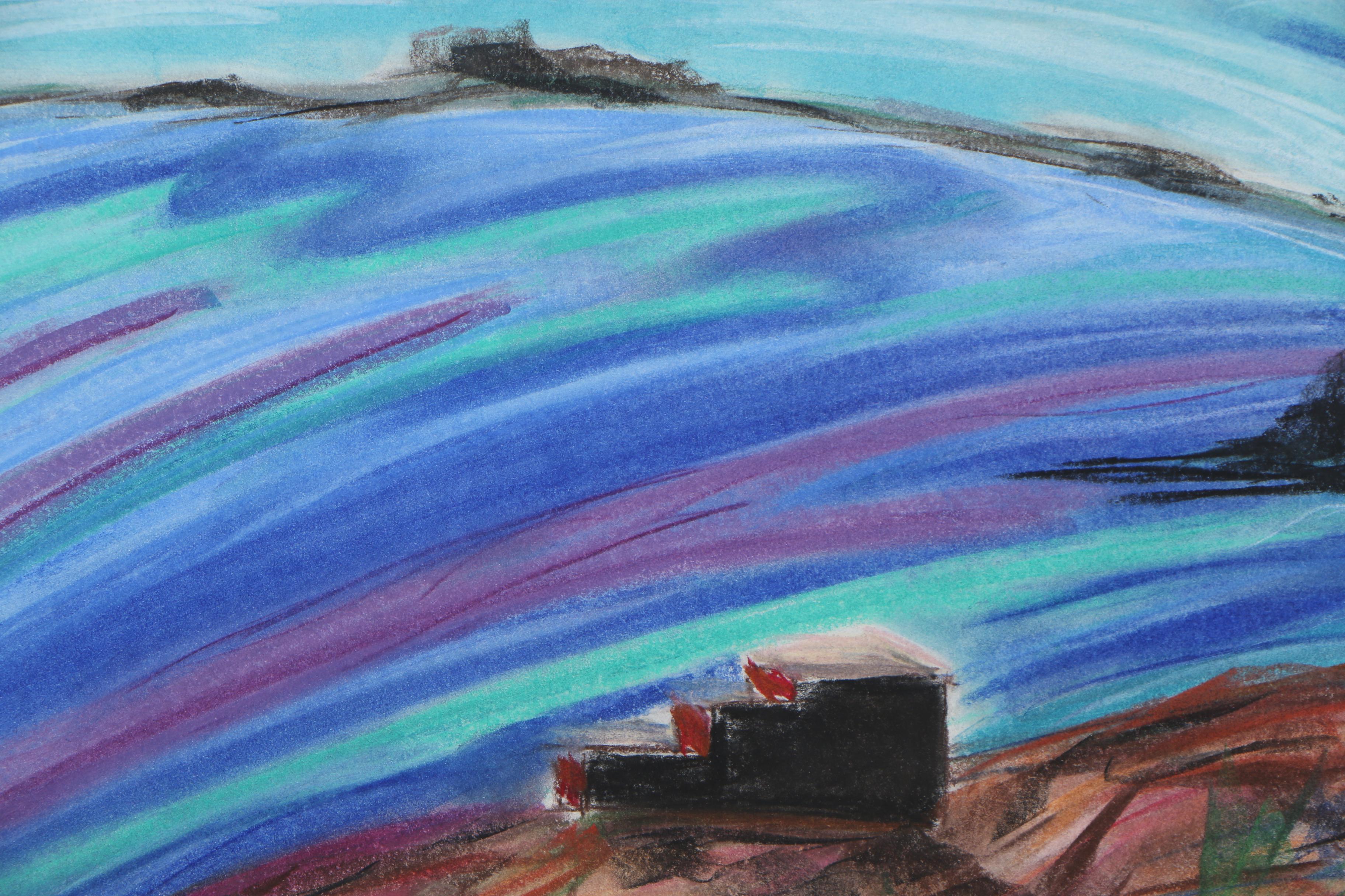 Late 20th Century Abstract Chalk Pastel Drawings