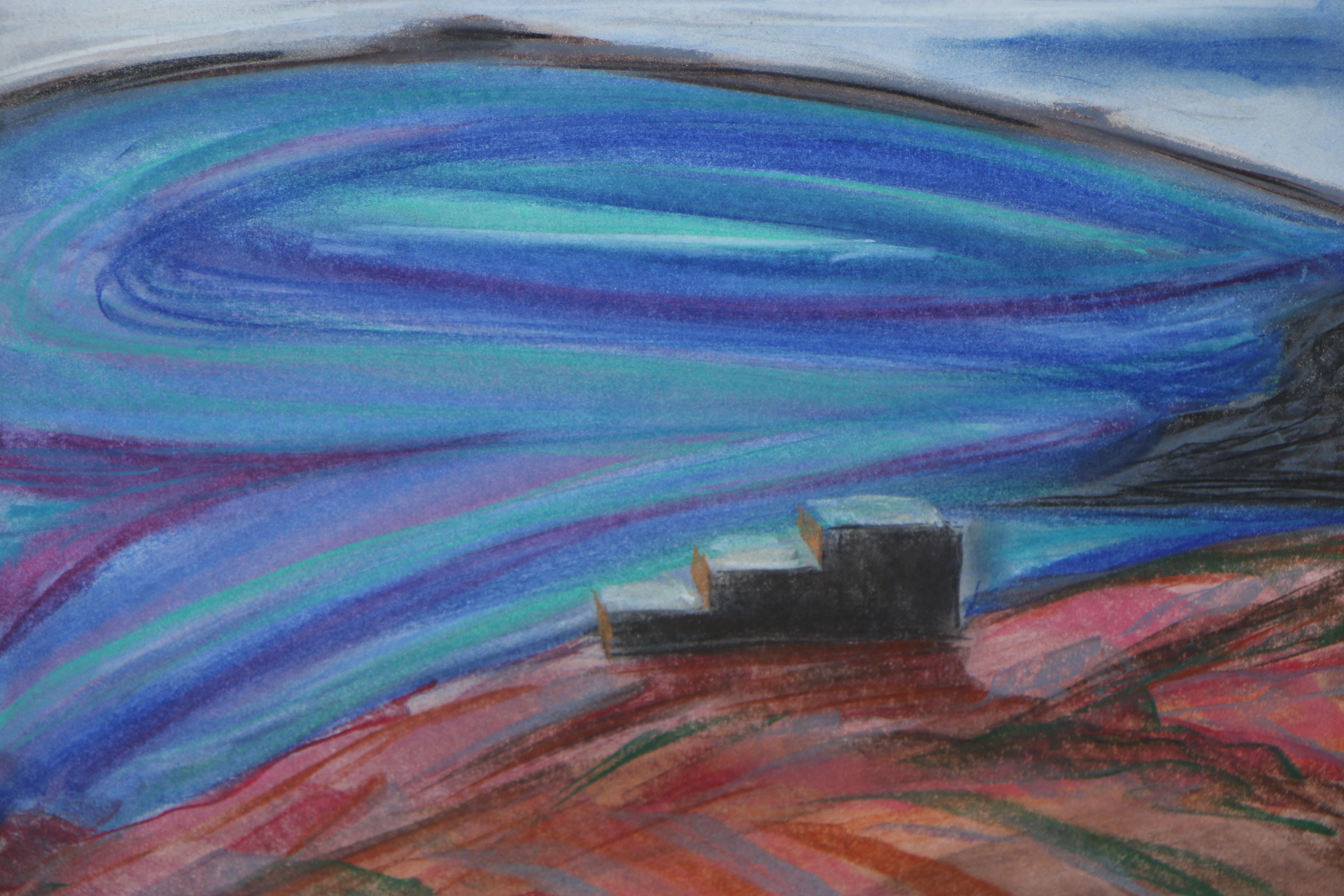 Late 20th Century Abstract Chalk Pastel Drawings