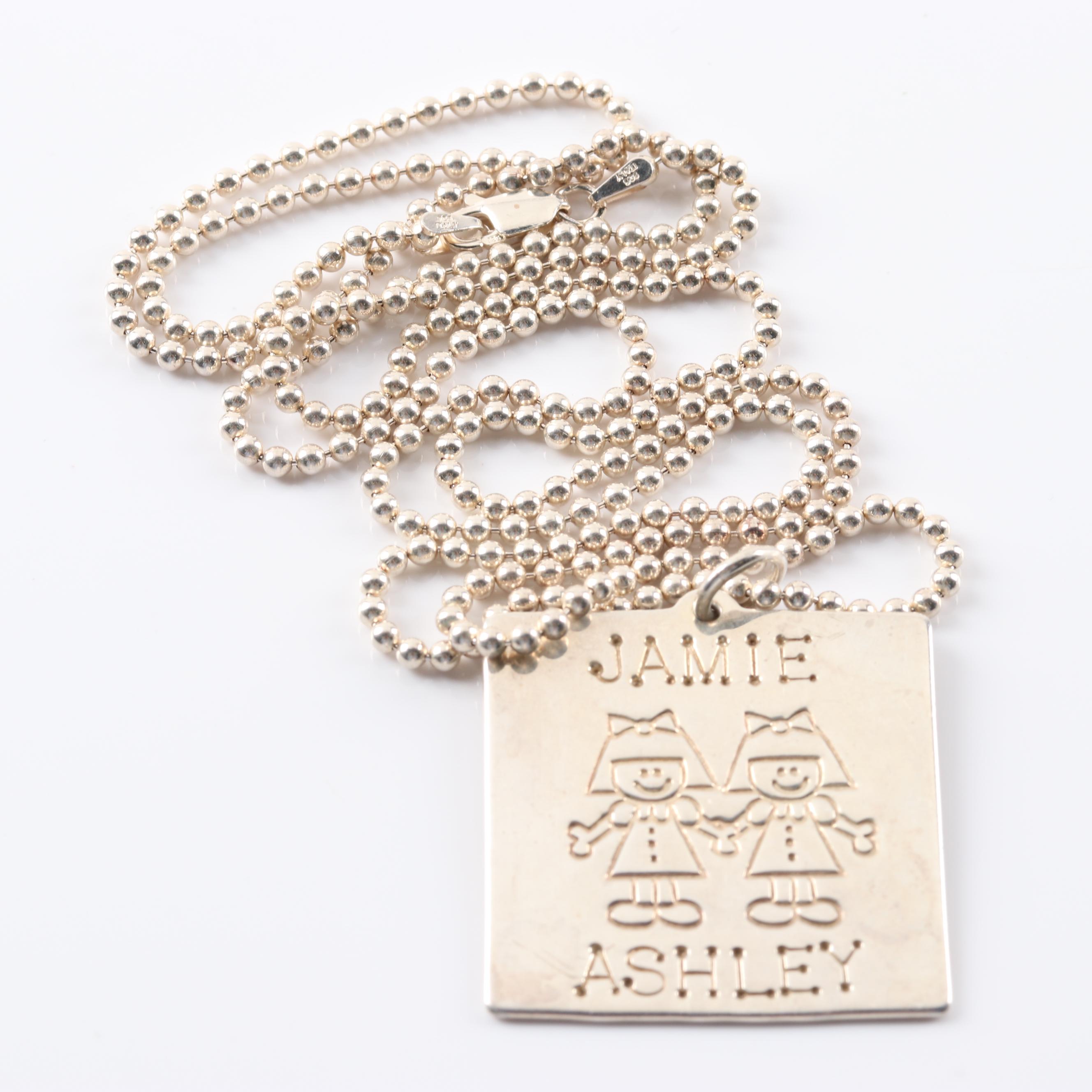 Sterling Silver Lucy Ann Elements Charm and Alton Flower Pendant Necklaces