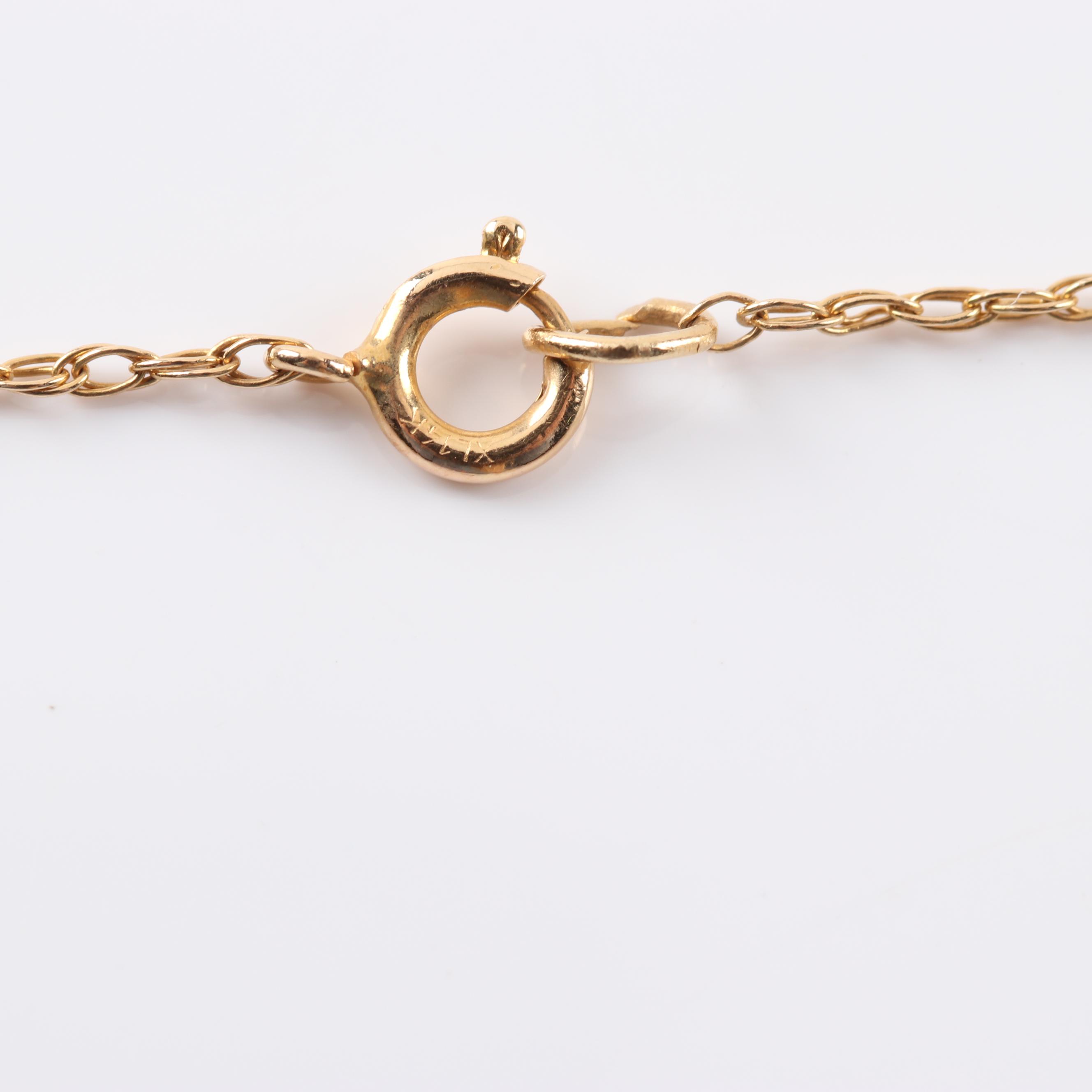 14K Yellow Gold Three-Stone Diamond Pendant Necklace