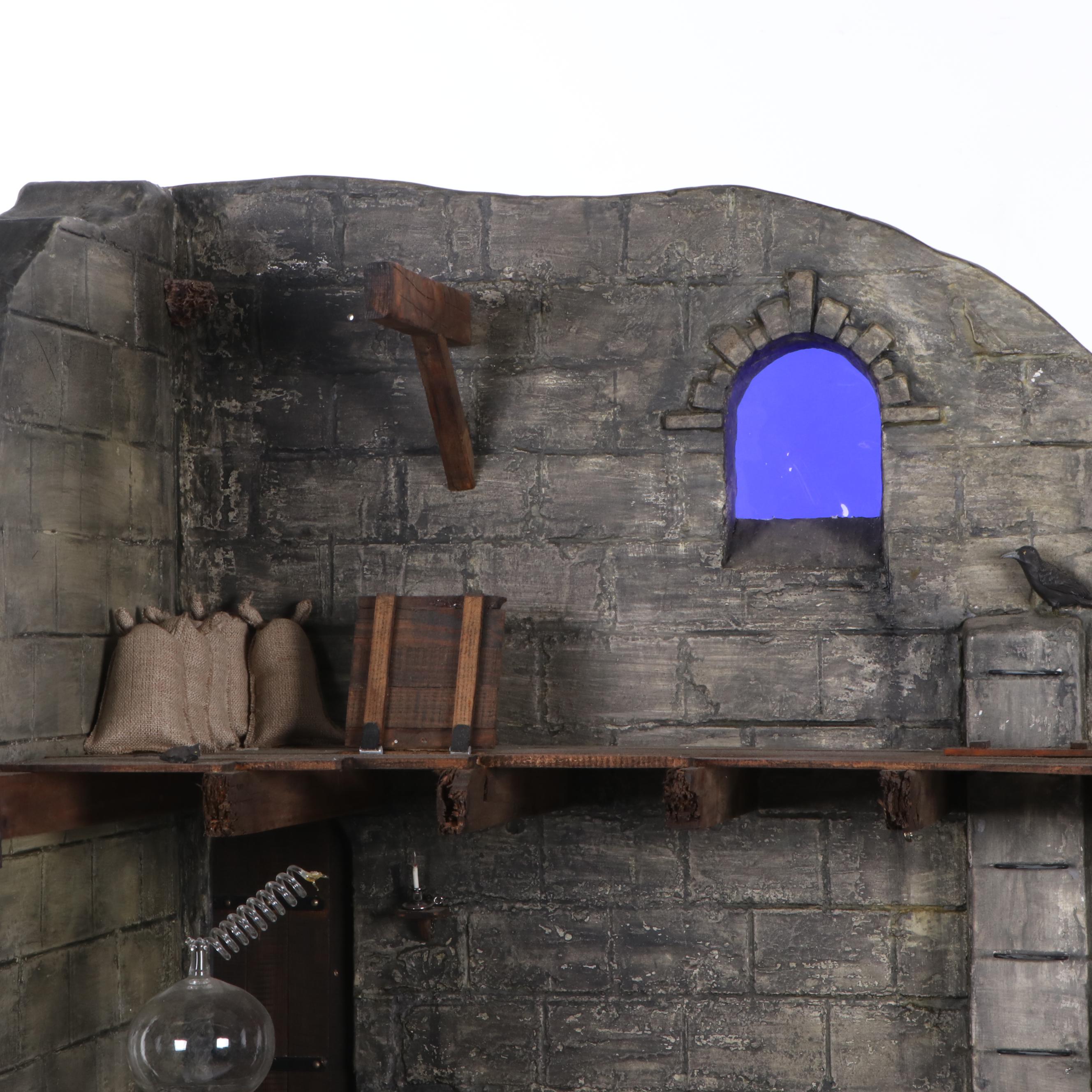 Frankenstein's Laboratory Electrified Dollhouse with Ray Storey Glass Miniatures