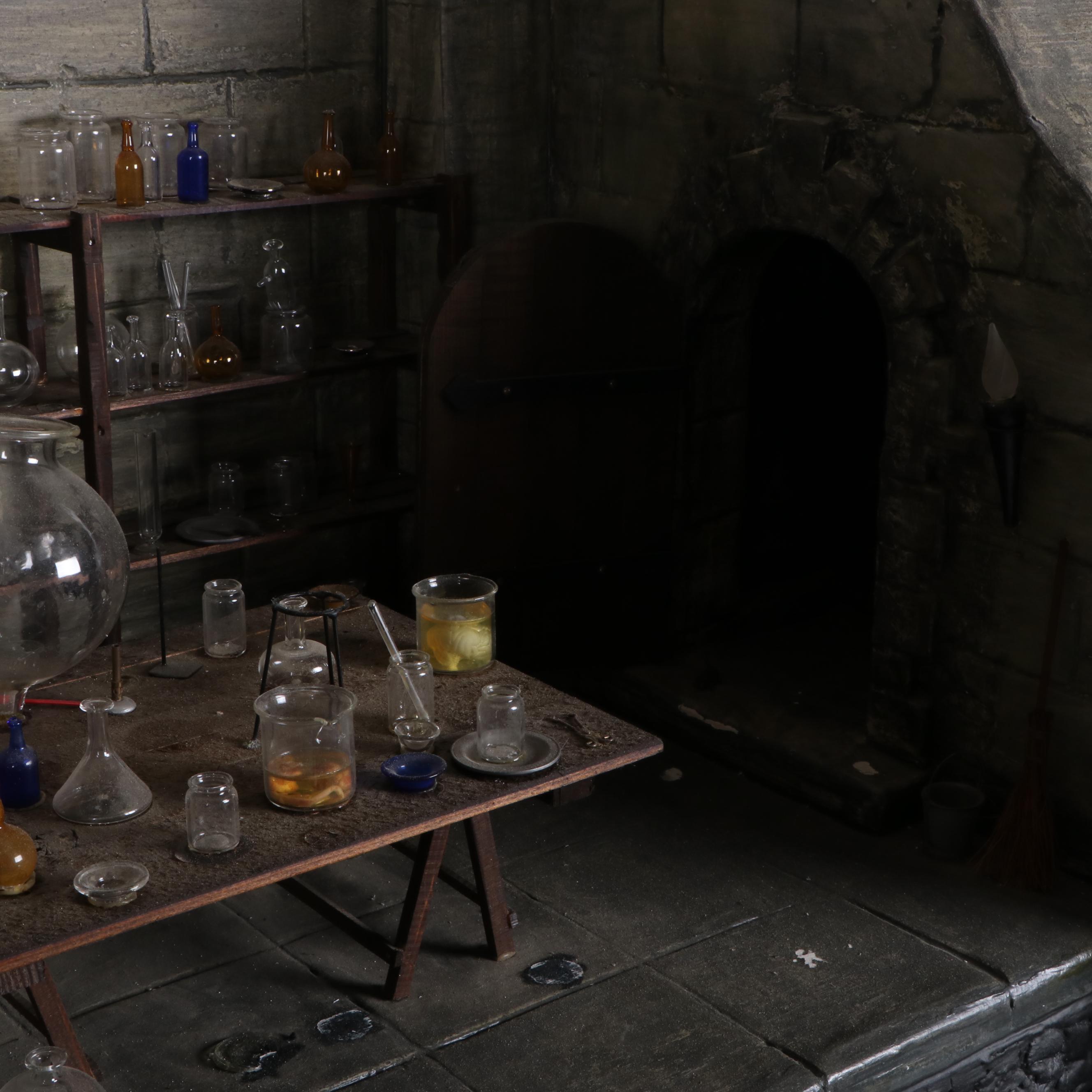 Frankenstein's Laboratory Electrified Dollhouse with Ray Storey Glass Miniatures