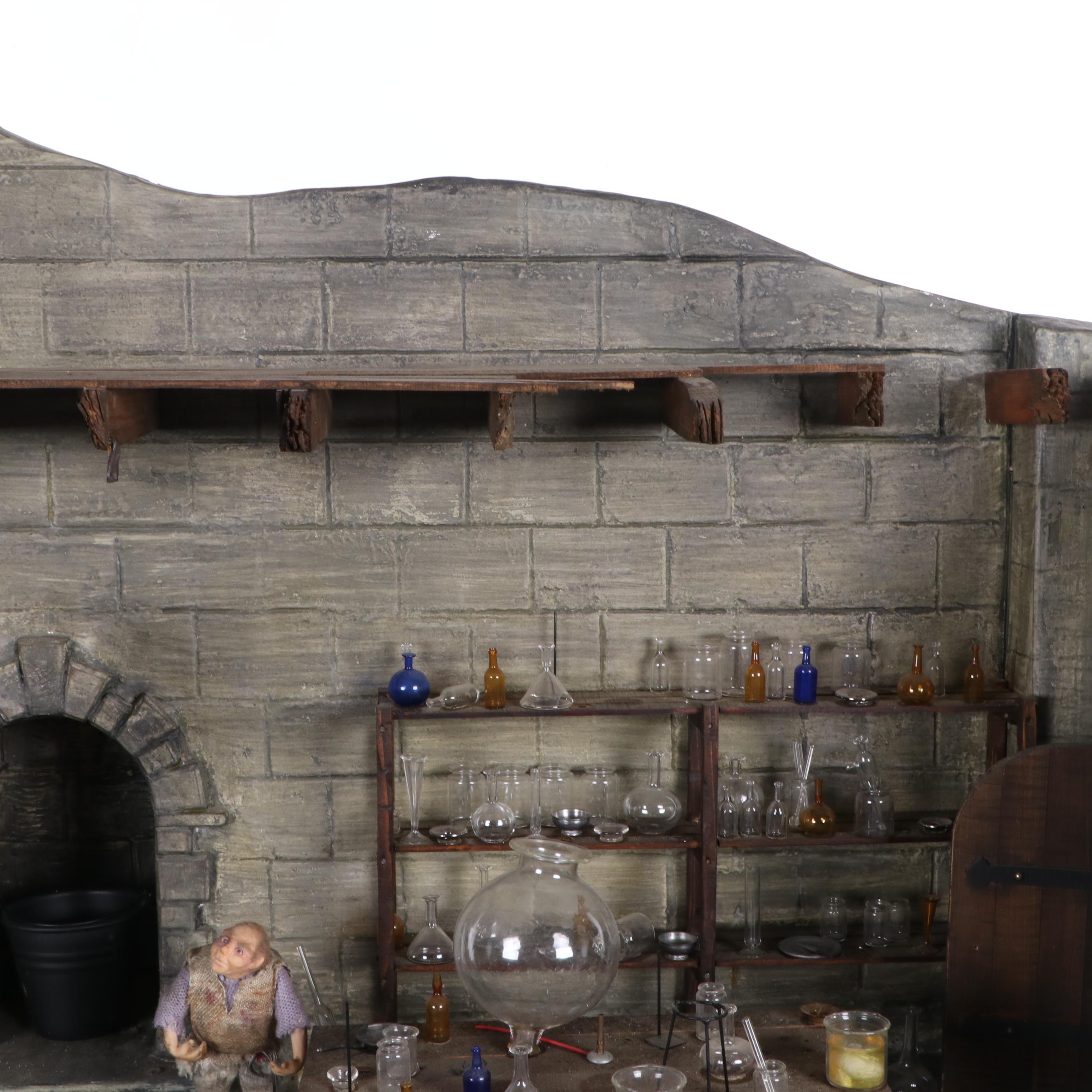 Frankenstein's Laboratory Electrified Dollhouse with Ray Storey Glass Miniatures
