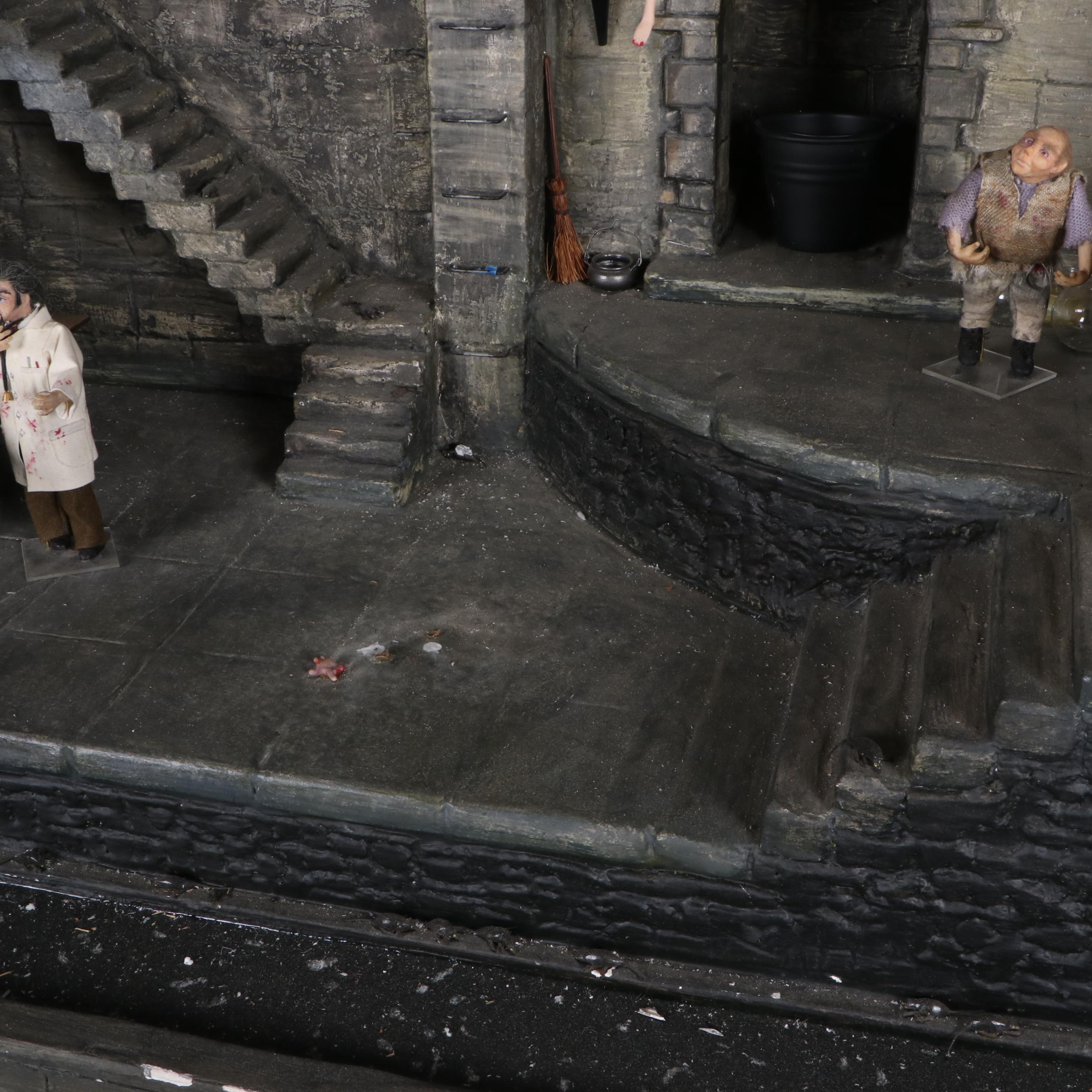 Frankenstein's Laboratory Electrified Dollhouse with Ray Storey Glass Miniatures