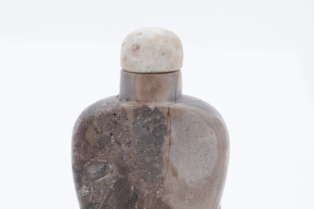 Chinese Carved Boulder Opal Snuff Bottle