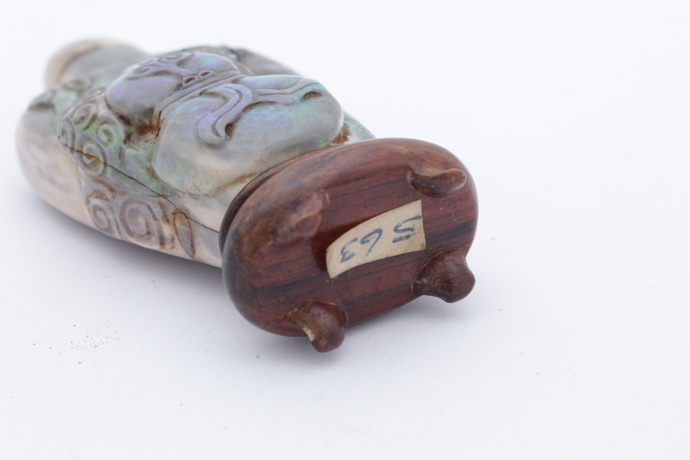 Chinese Carved Boulder Opal Snuff Bottle