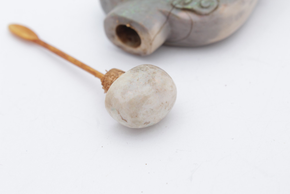 Chinese Carved Boulder Opal Snuff Bottle