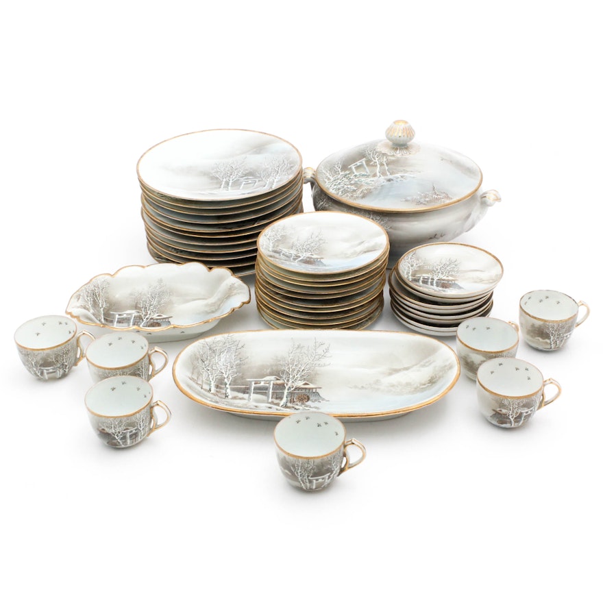 Hand Painted Japanese Porcelain Dinner and Serveware