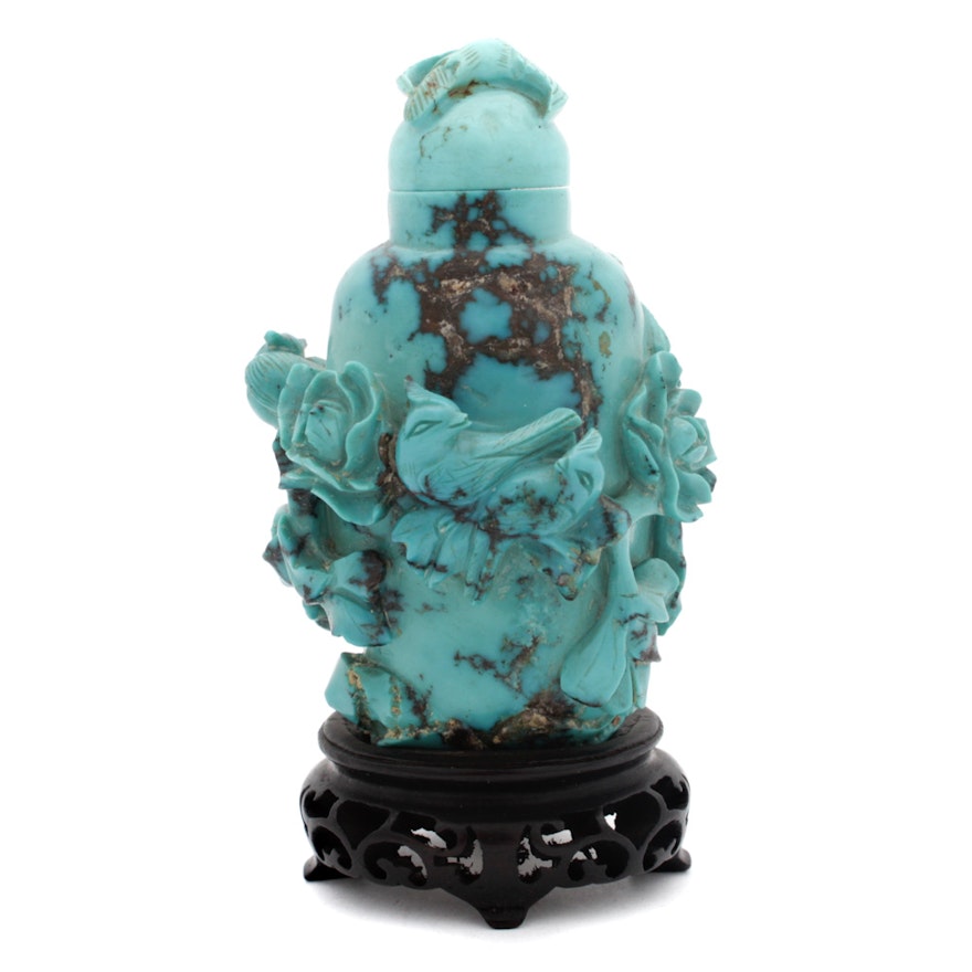 Chinese Carved Turquoise Snuff Bottle