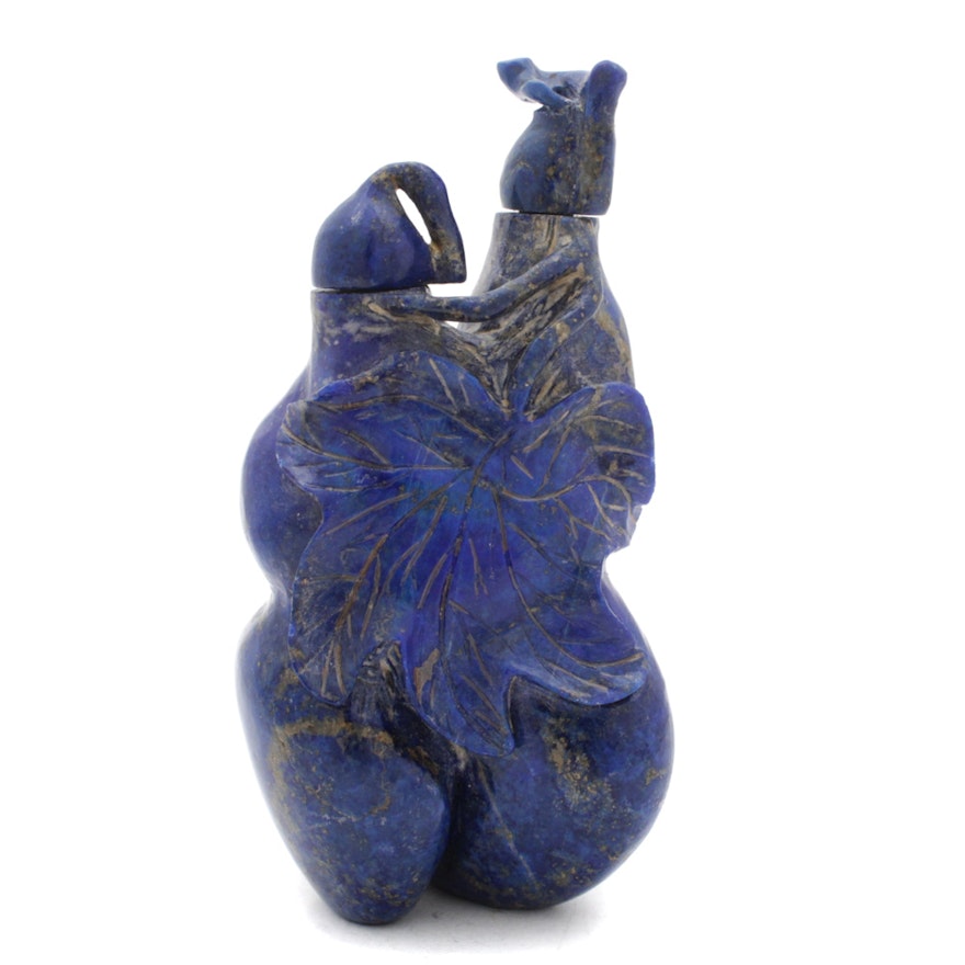 Chinese Carved Lapis Lazuli Double Snuff Bottle