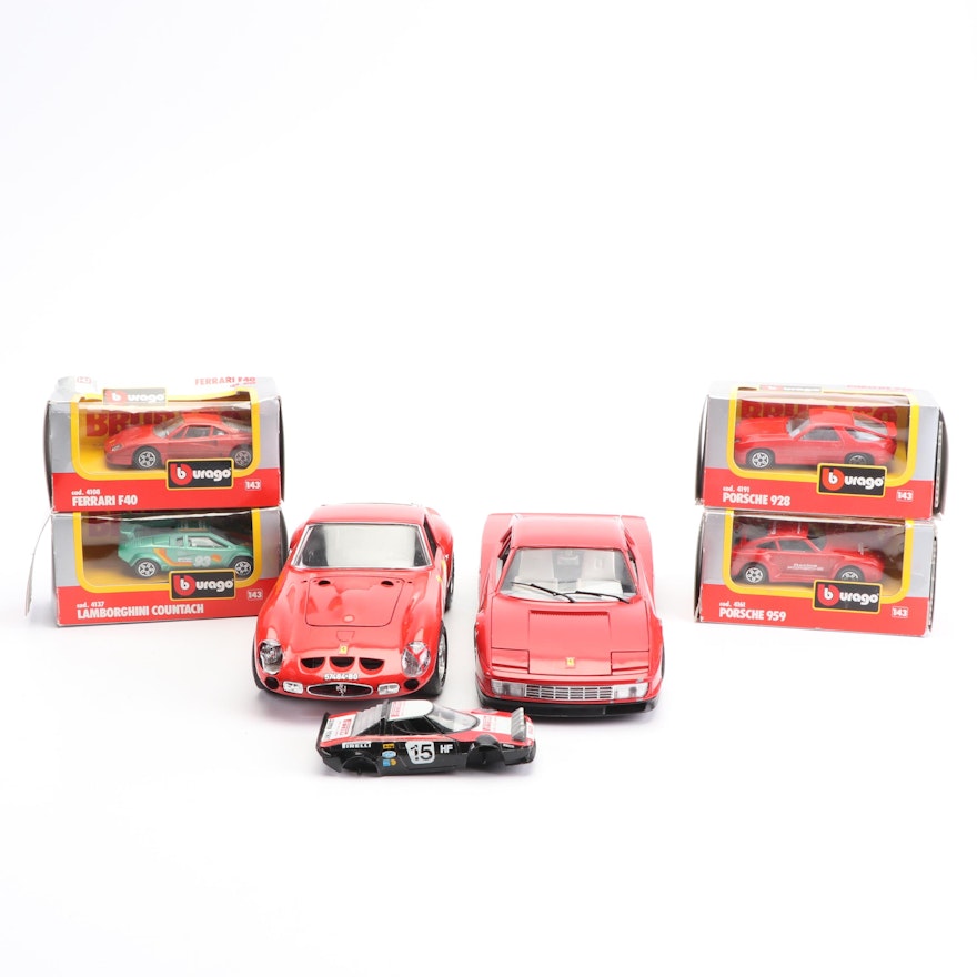 Bburago Die-Cast Model Cars including Ferrari, Porsche and Lamborghini