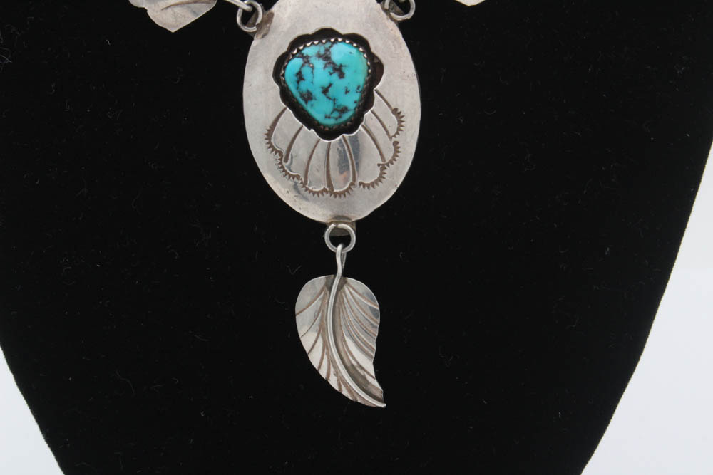 Sterling Silver Turquoise Southwest Style Necklace