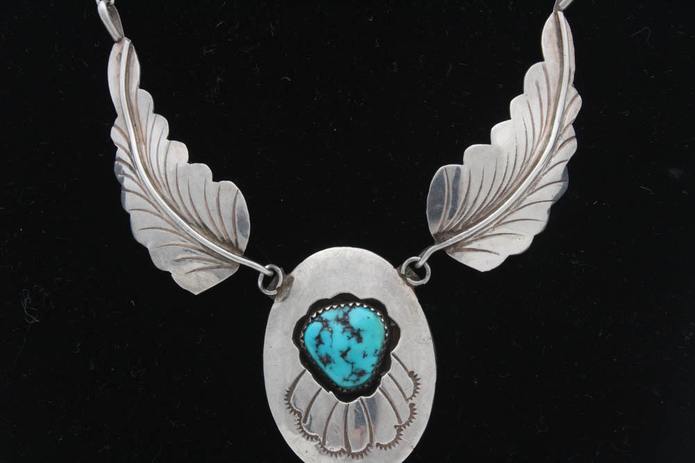 Sterling Silver Turquoise Southwest Style Necklace