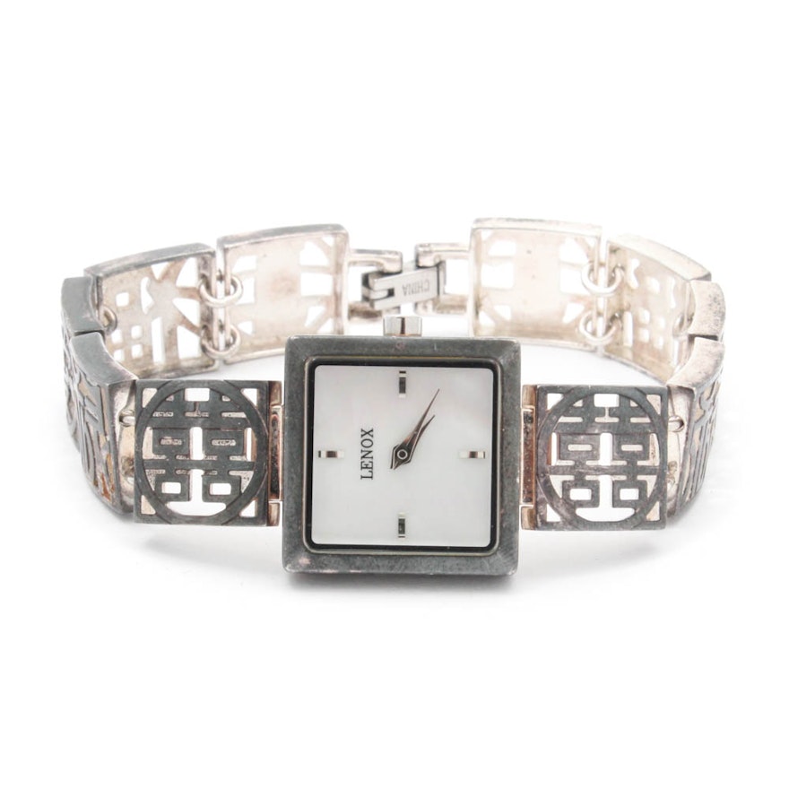 Lenox Sterling Silver and Mother of Pearl Wristwatch